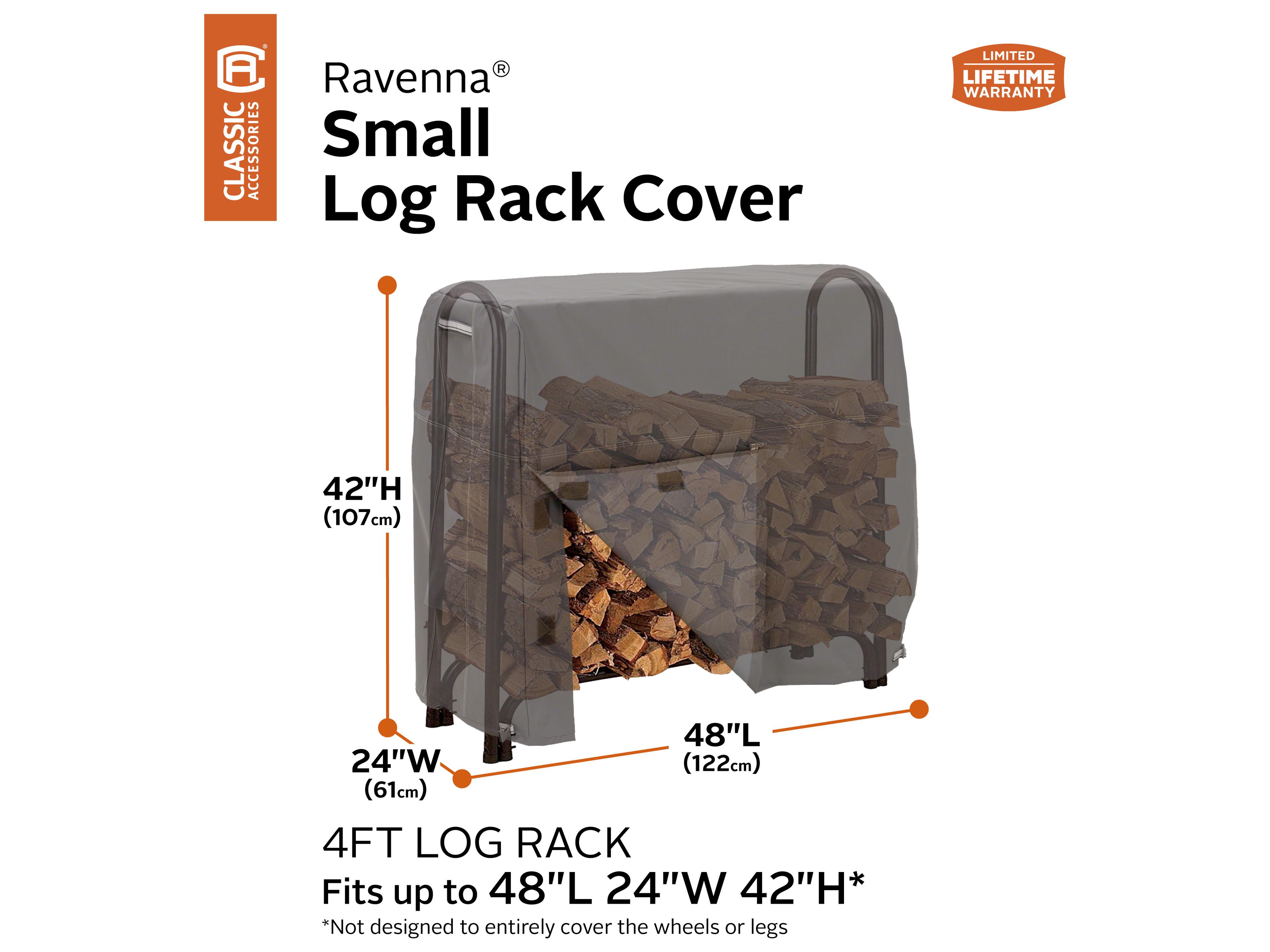 Duck Covers Ravenna Dark Taupe 4 Foot Log Rack Cover