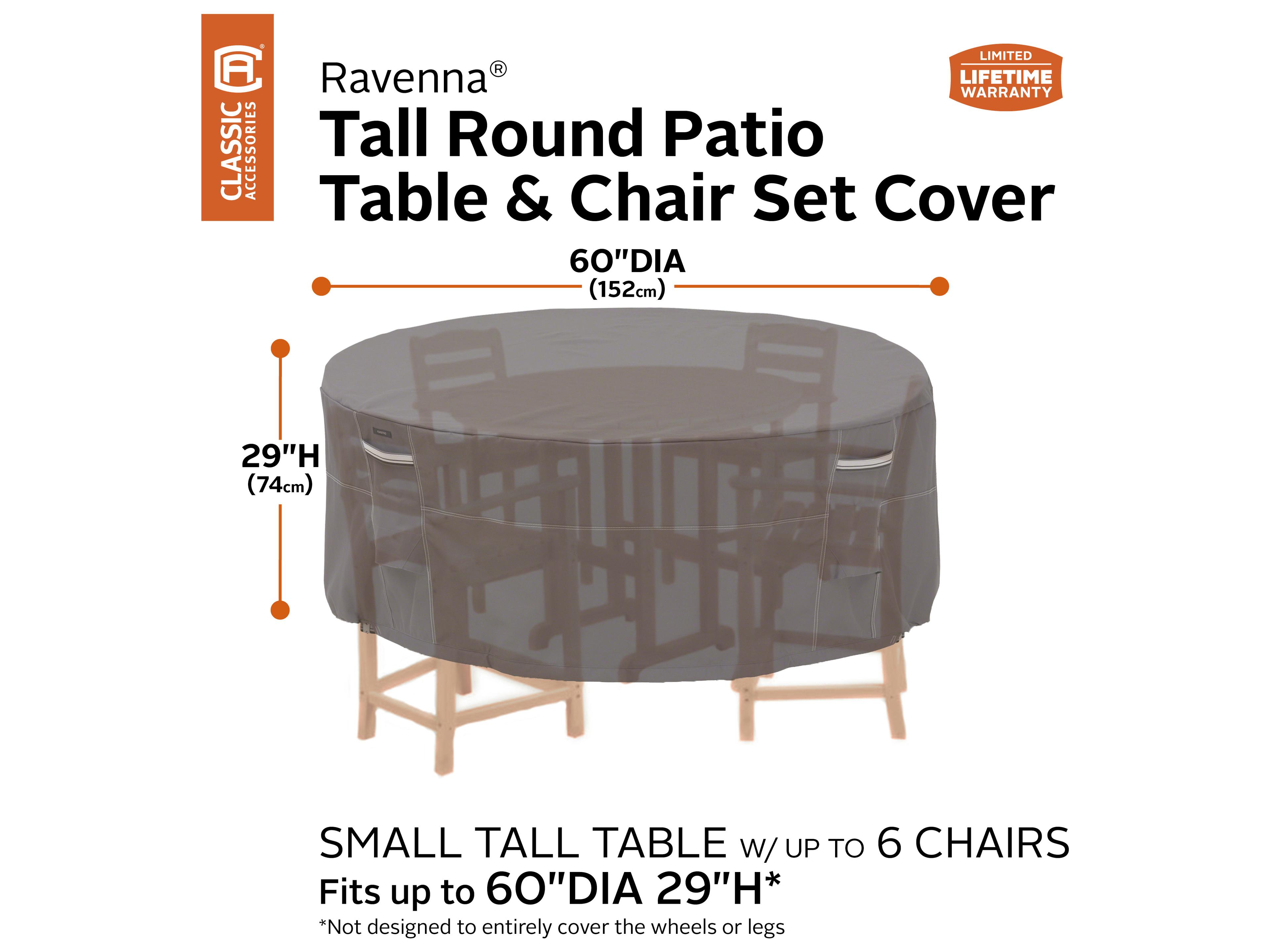 Duck Covers Ravenna Dark Taupe 60 Inch Round Tall Table & Chair Cover