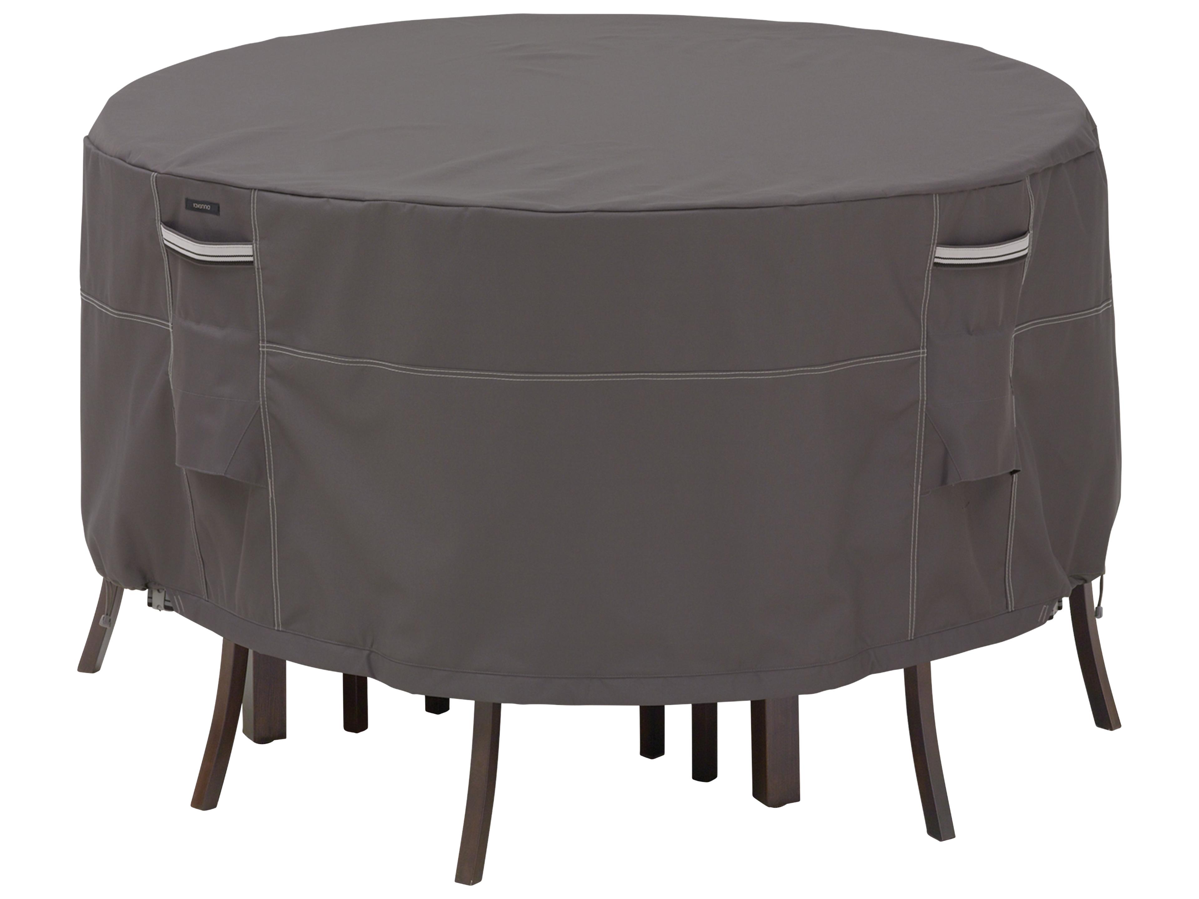 Ravenna Dark Taupe 60 Inch Round Table & Chair Set Cover