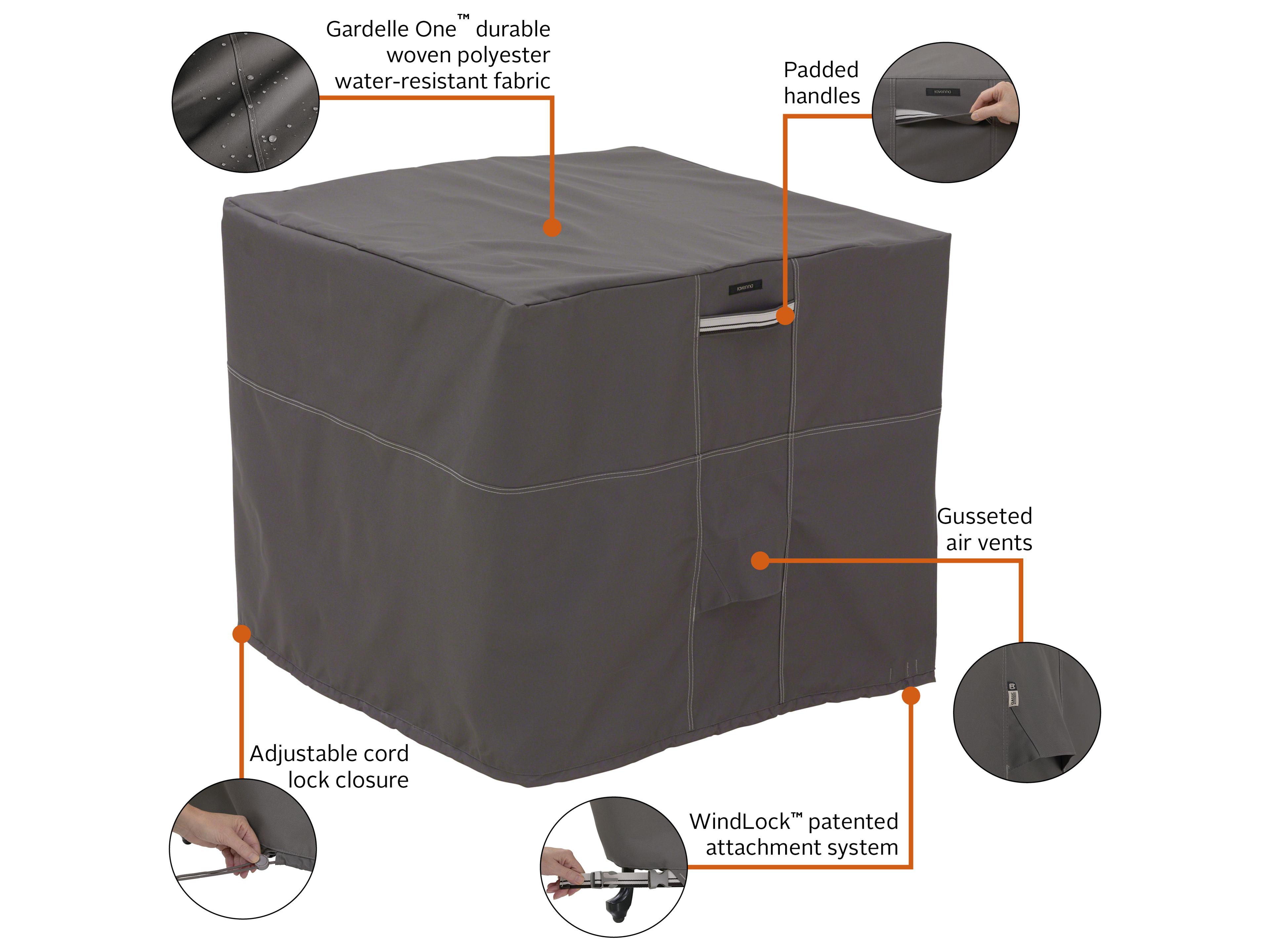 Duck Covers Ravenna Dark Taupe 34 Inch Square Air Conditioners Cover