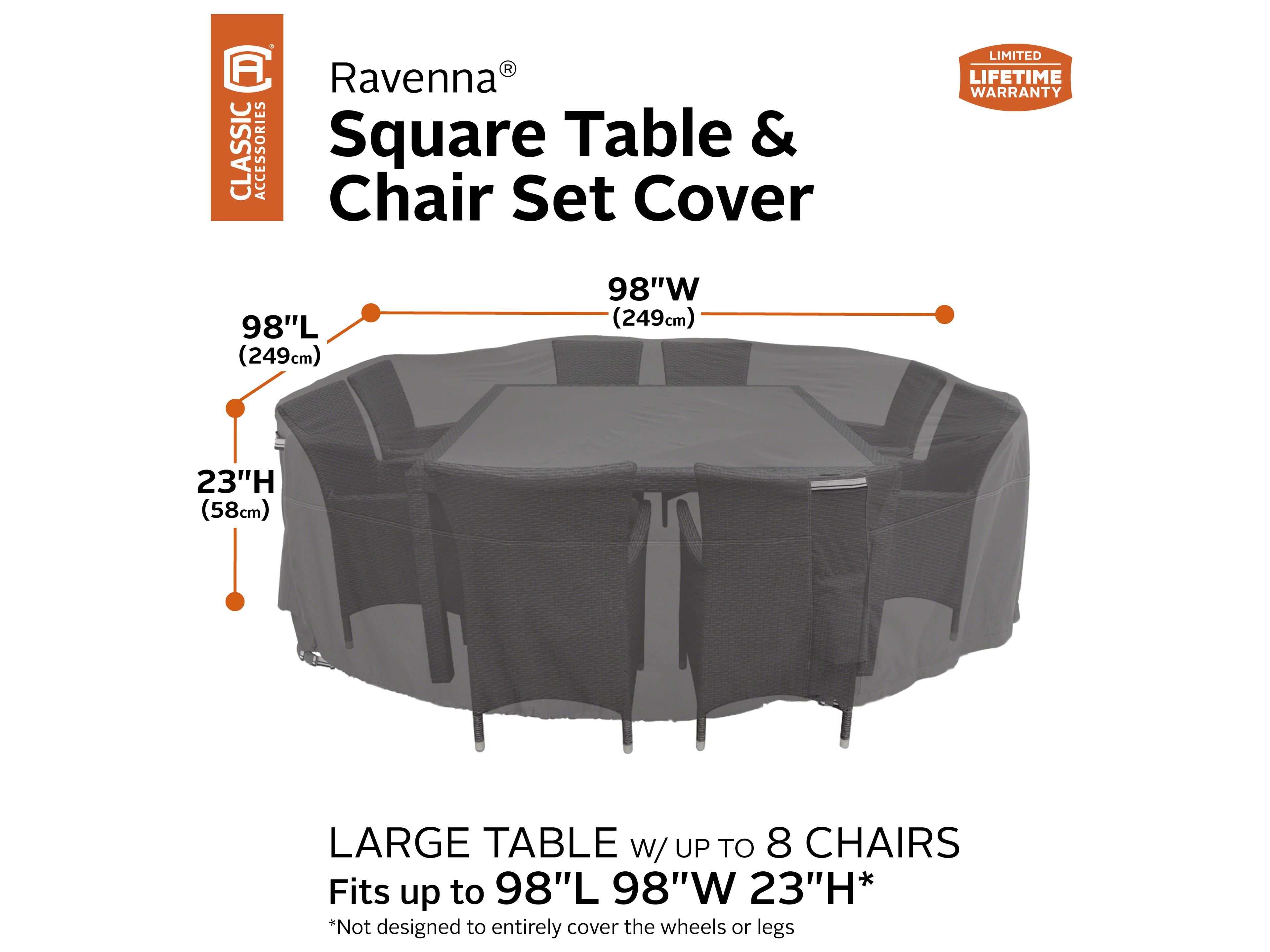 Duck Covers Ravenna Dark Taupe 98 Inch Square & Chair Set Cover