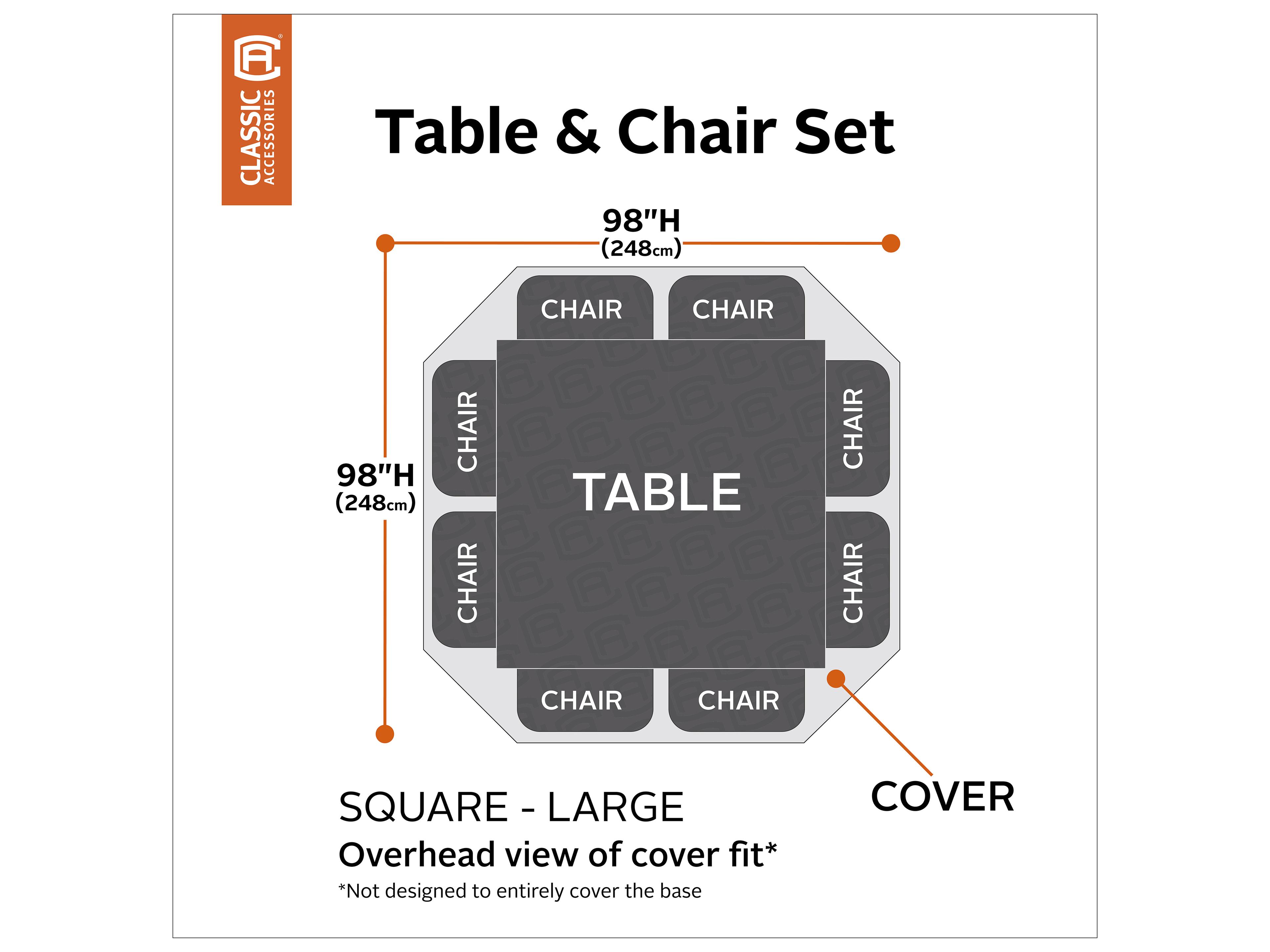 Duck Covers Ravenna Dark Taupe 98 Inch Square & Chair Set Cover