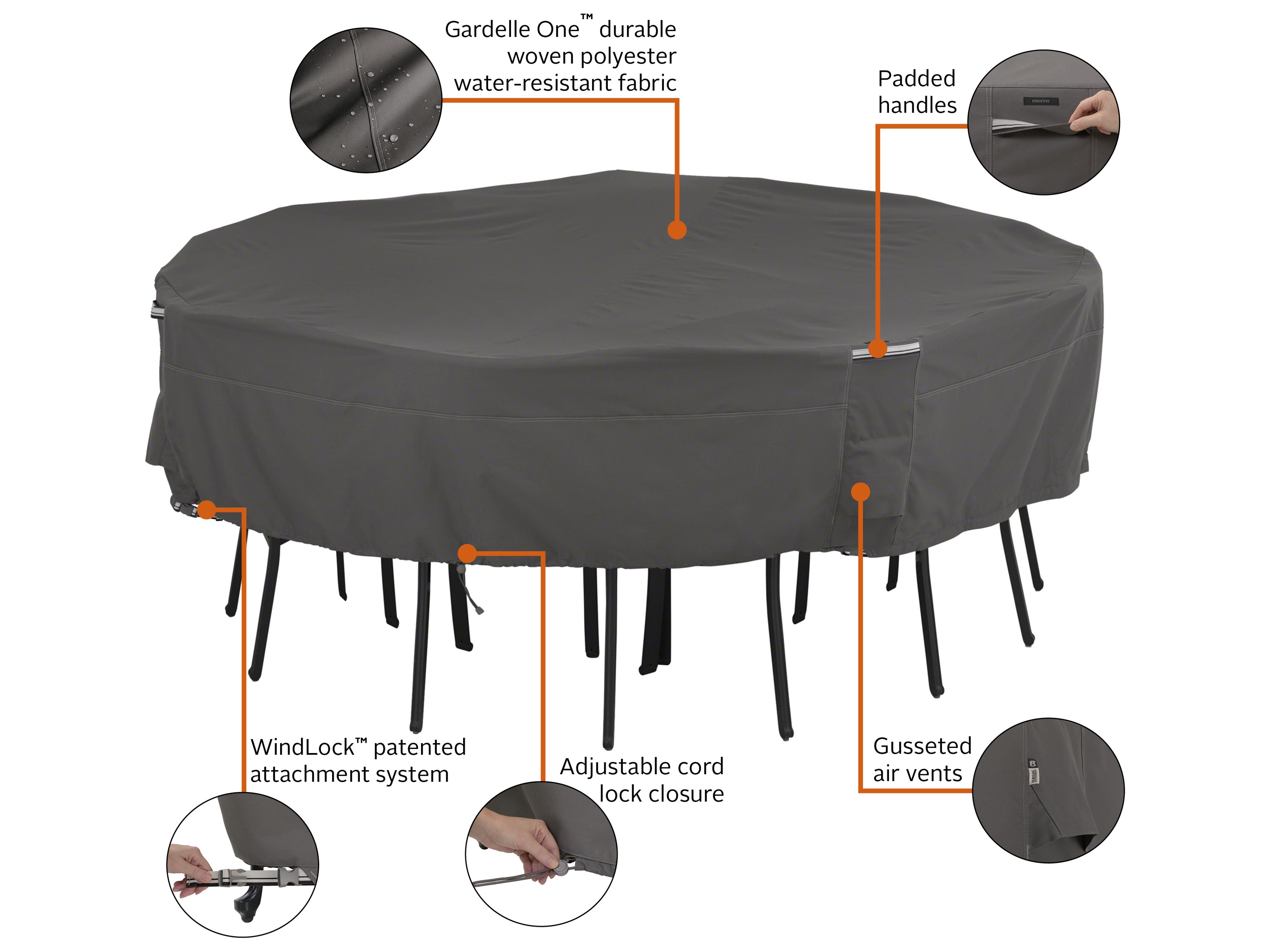 Duck Covers Ravenna Dark Taupe 98 Inch Square & Chair Set Cover