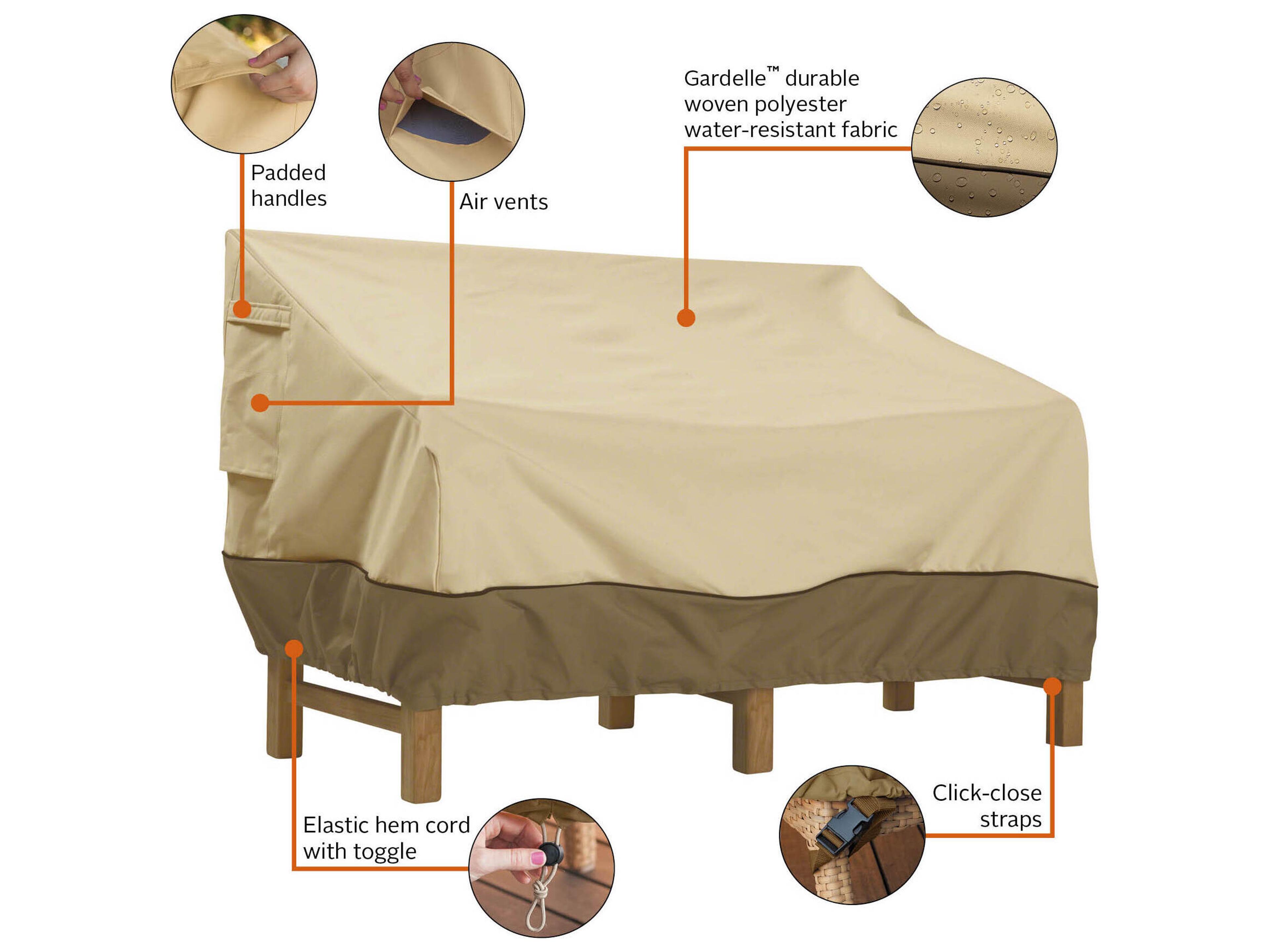 Duck Covers Veranda Pebble 104 Inch Sofa/Loveseat Cover