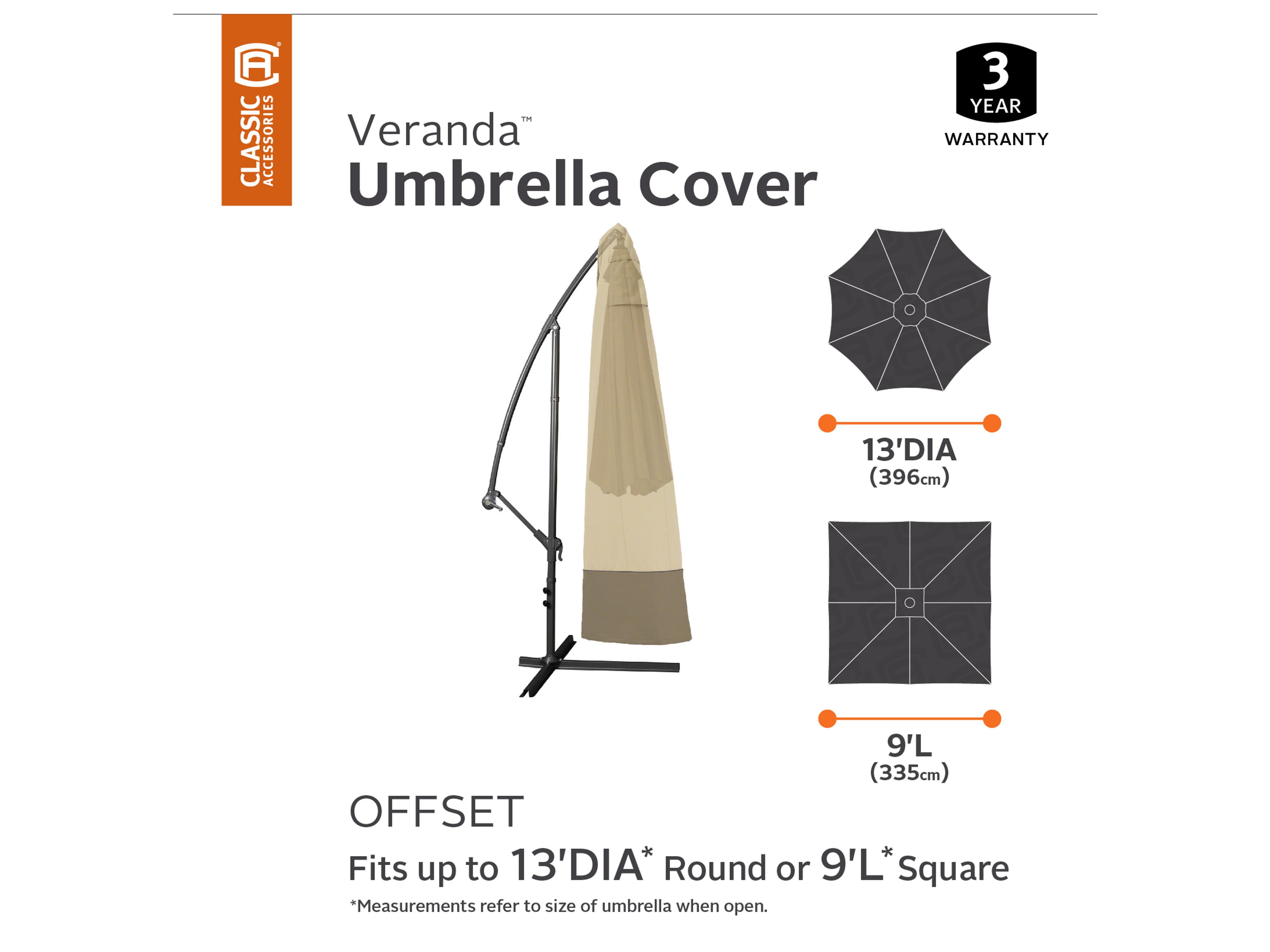 Duck Covers Veranda Pebble 13 Foot Offset Umbrella Canopy Cover