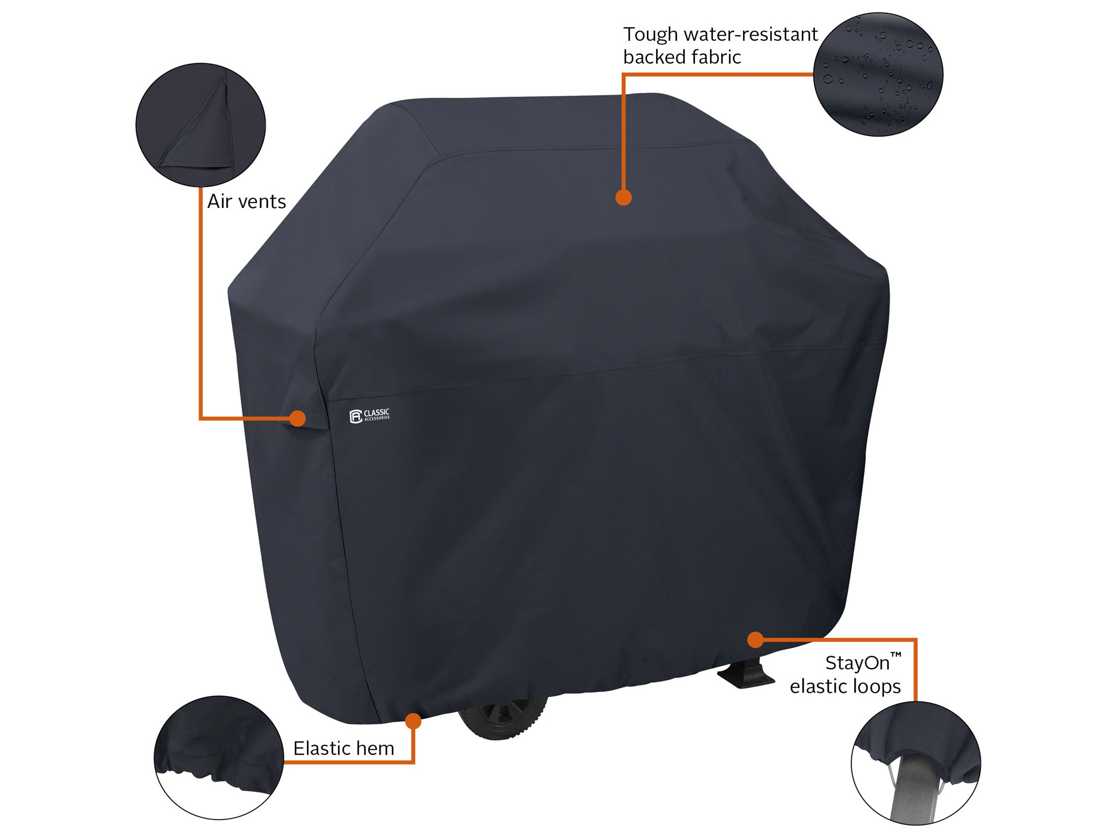 Duck Covers Classic Black 44 Inch BBQ Grill Cover