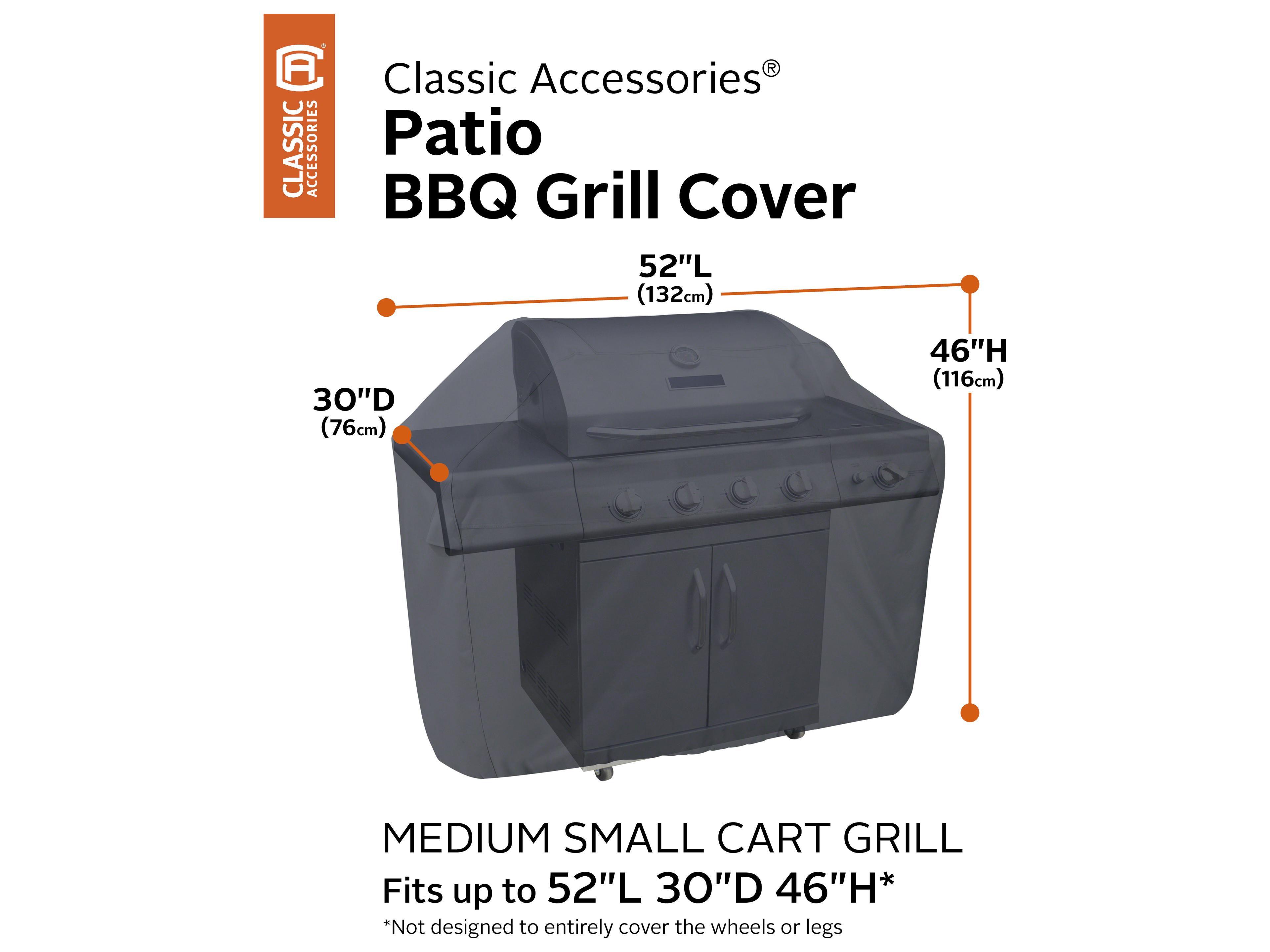 Duck Covers Classic Black 52 Inch BBQ Grill Cover