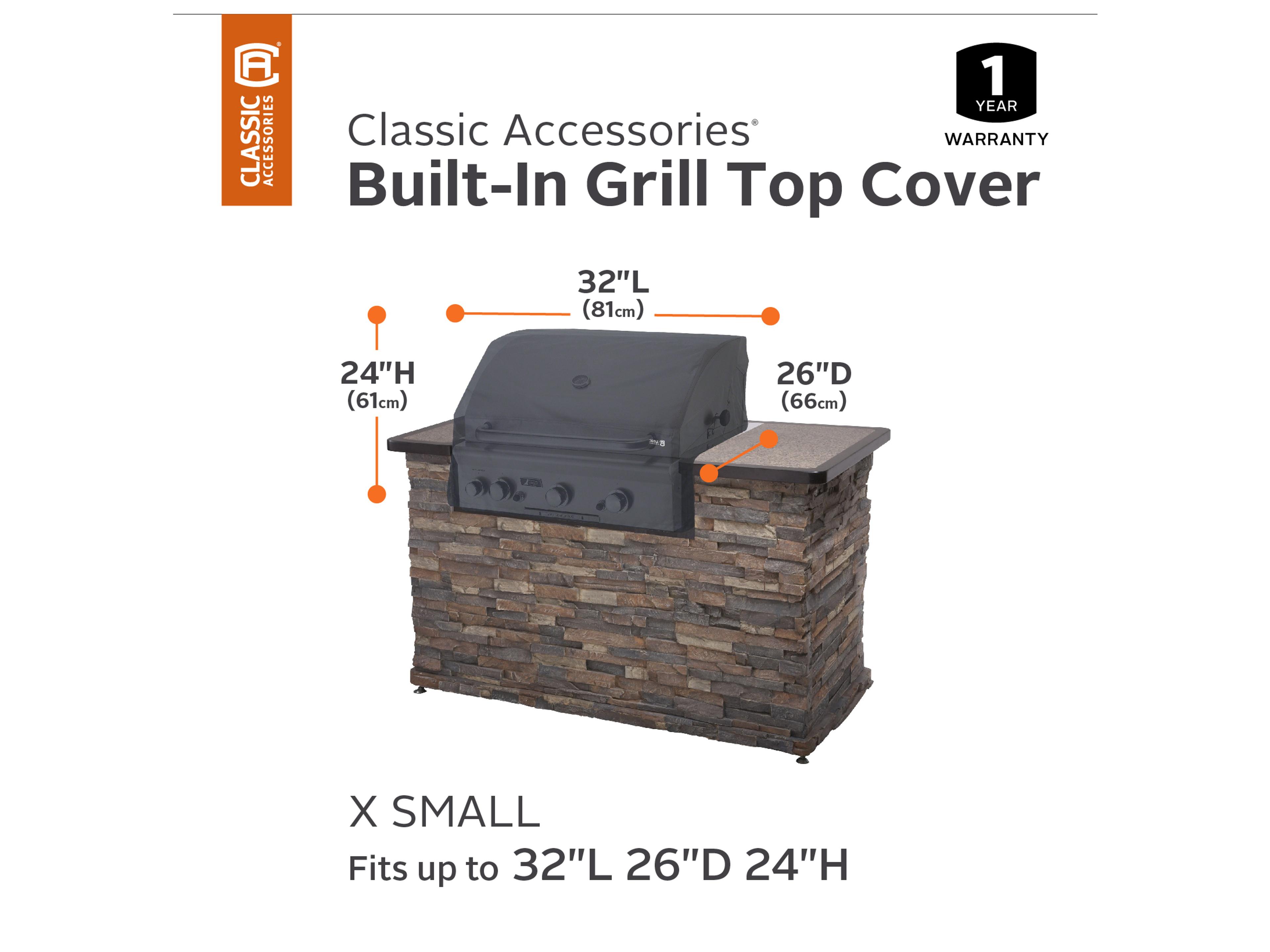 Duck Covers Classic Black 32 Inch Built in Grill Top Cover