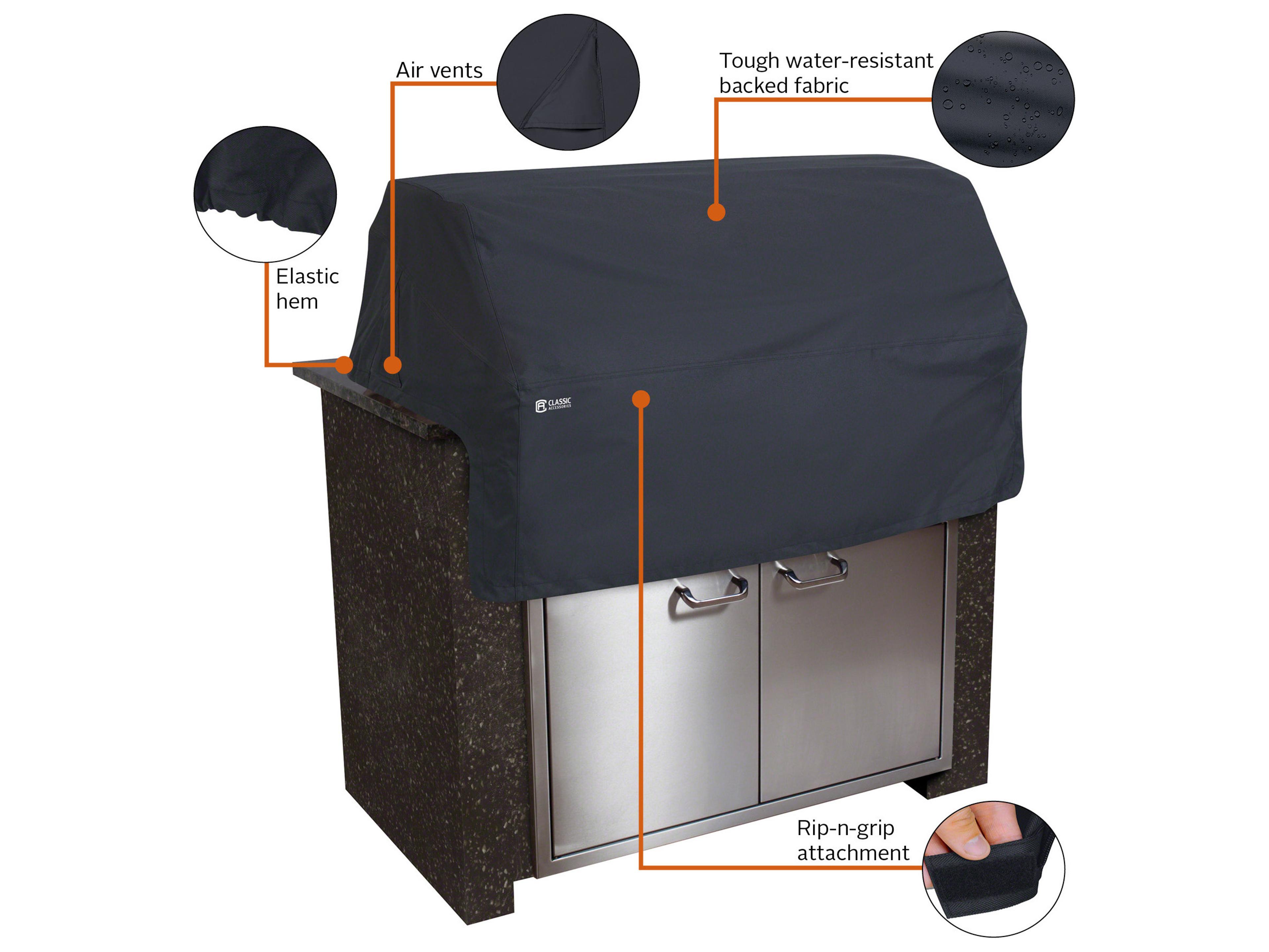 Duck Covers Classic Black 32 Inch Built in Grill Top Cover