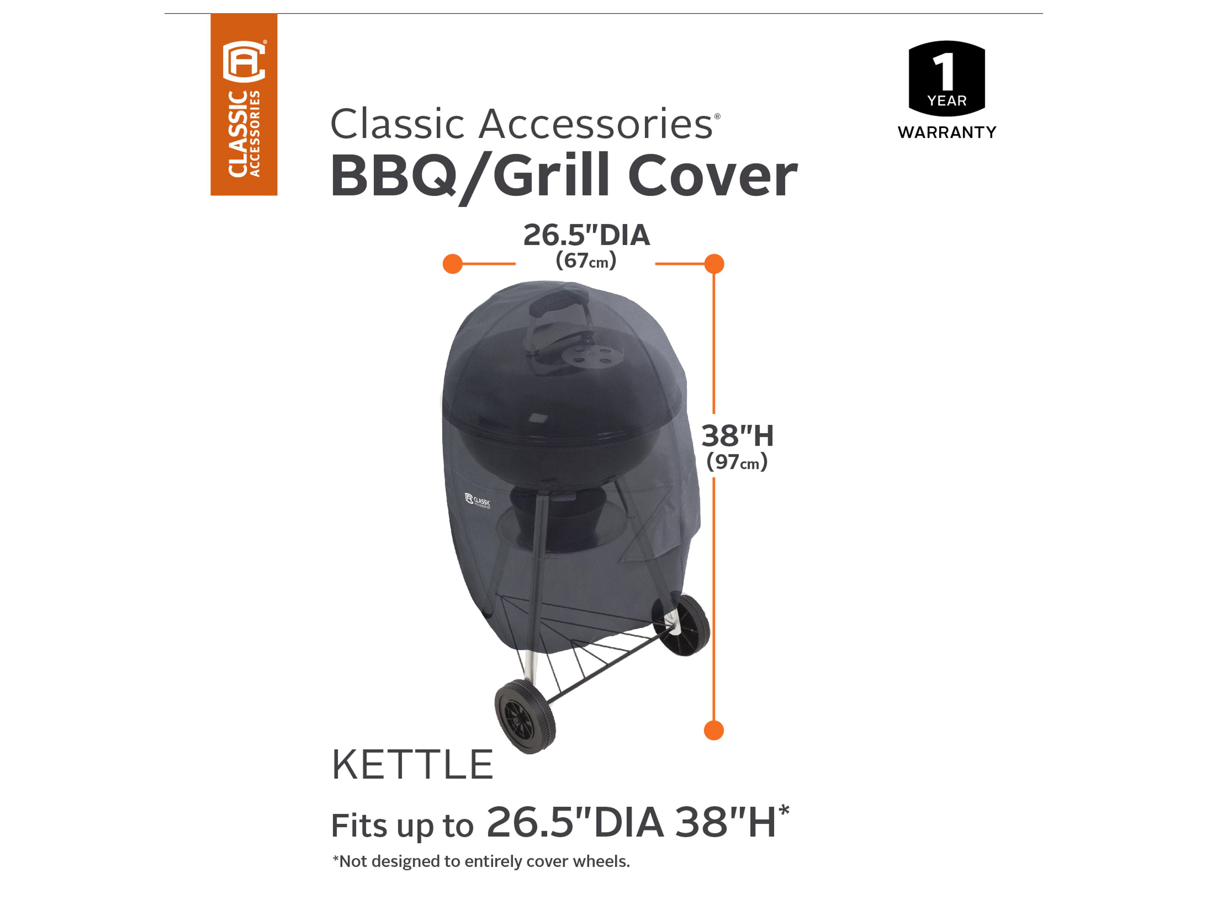 Duck Covers Classic Black 26 Inch Kettle BBQ Cover