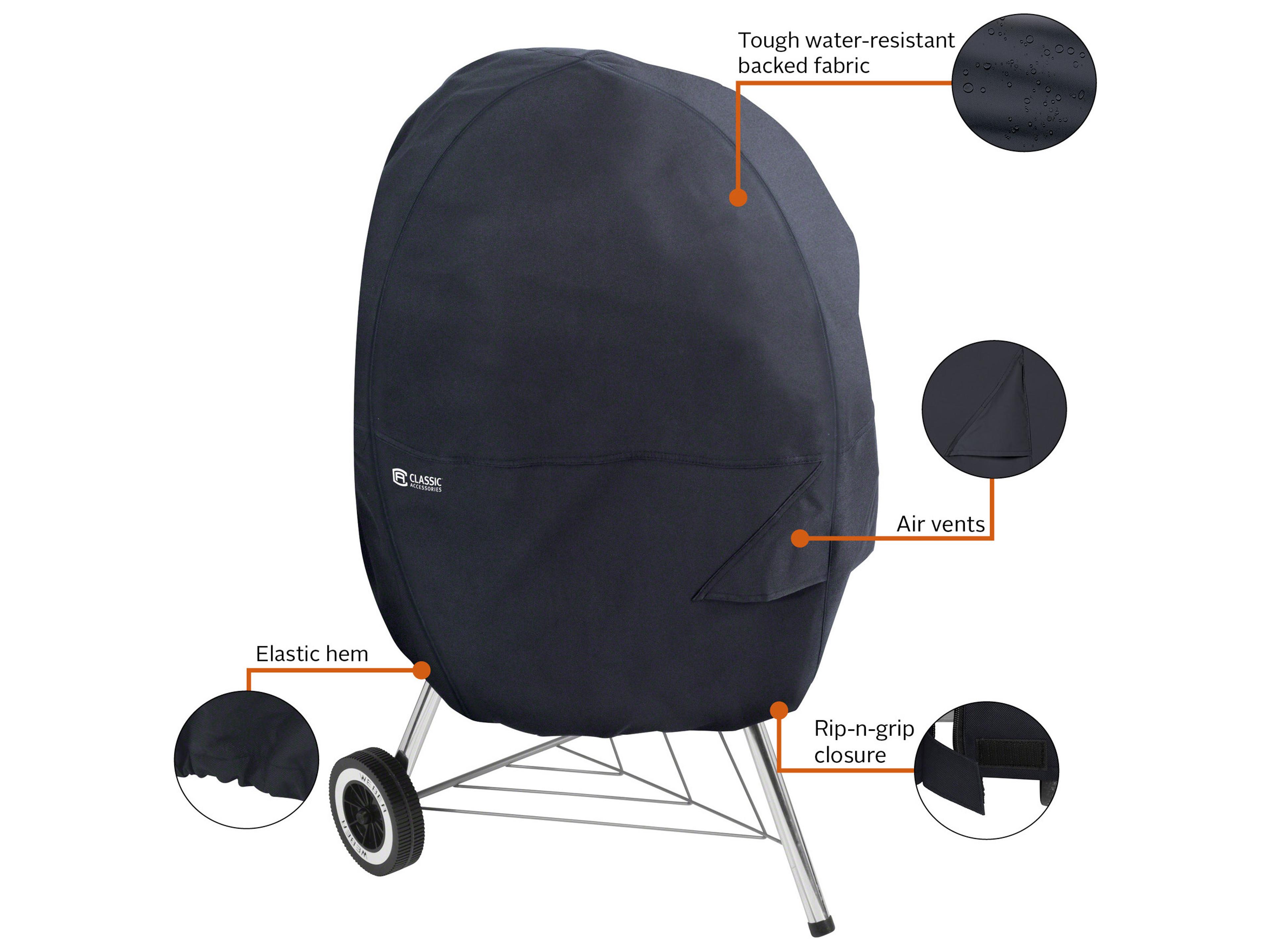 Duck Covers Classic Black 26 Inch Kettle BBQ Cover