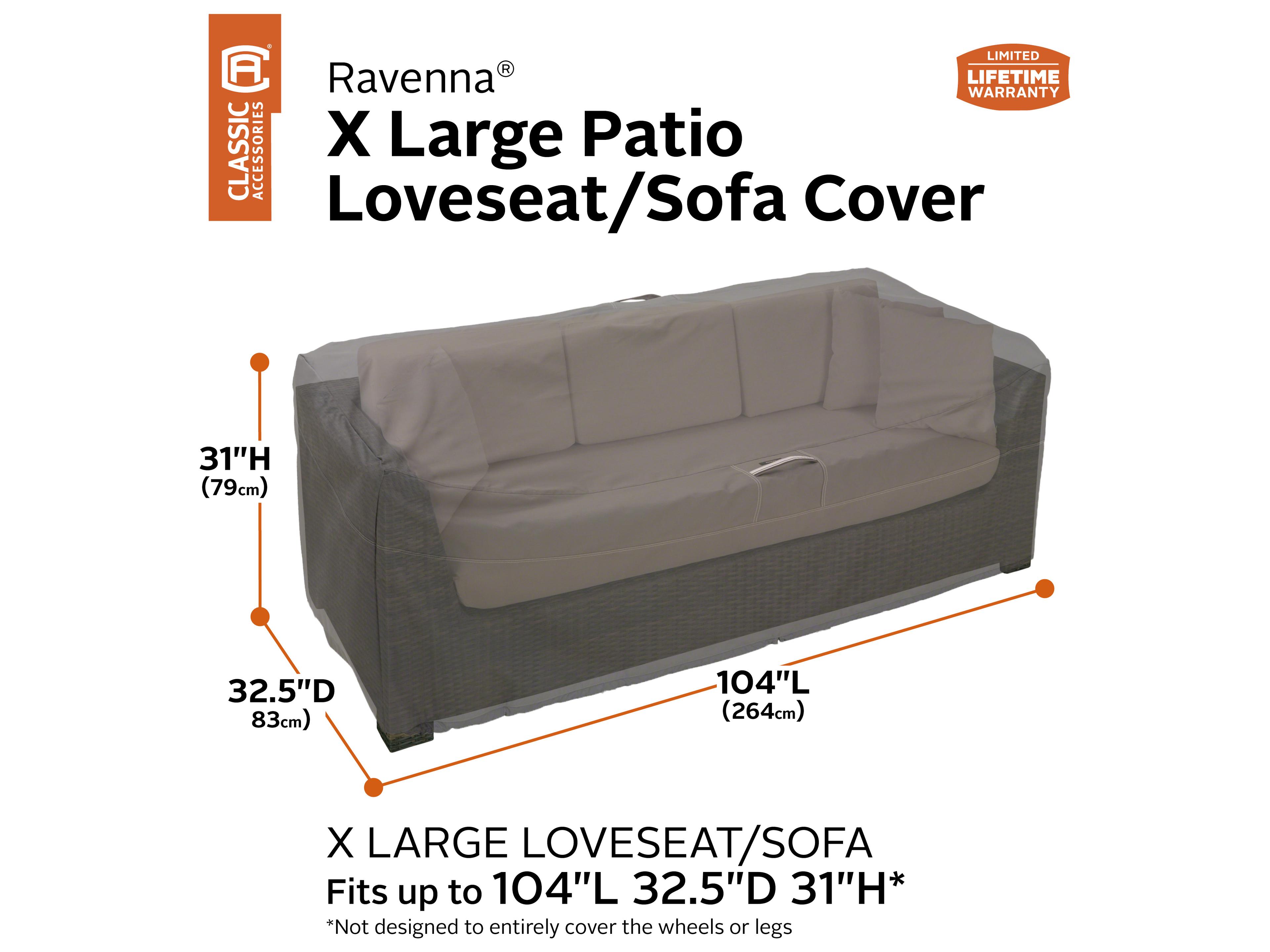 Duck Covers Ravenna Dark Taupe 104 Inch XL Sofa/Loveseat Cover