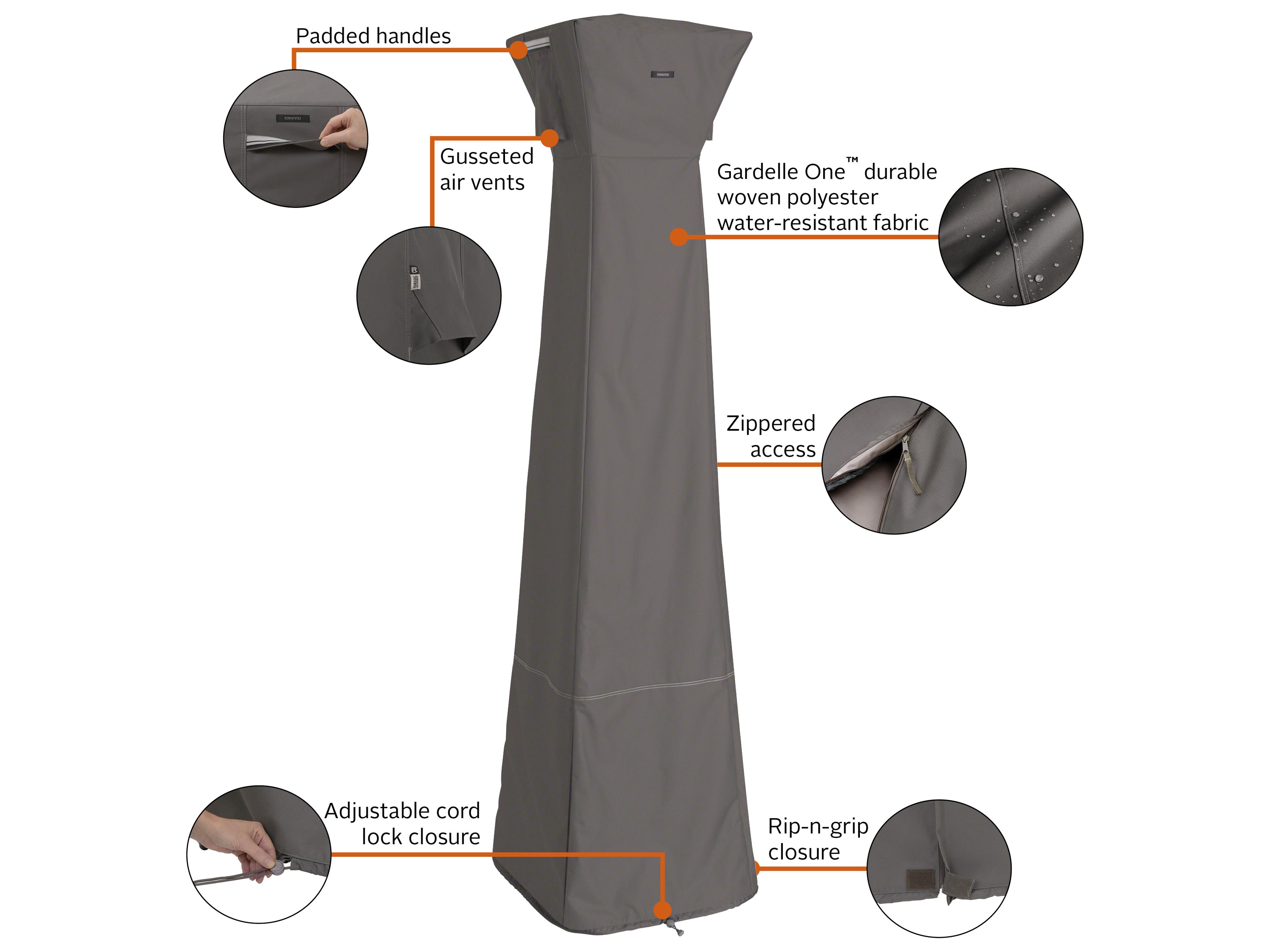 Duck Covers Ravenna Dark Taupe 77 Inch Pyramid Torch Heather Cover