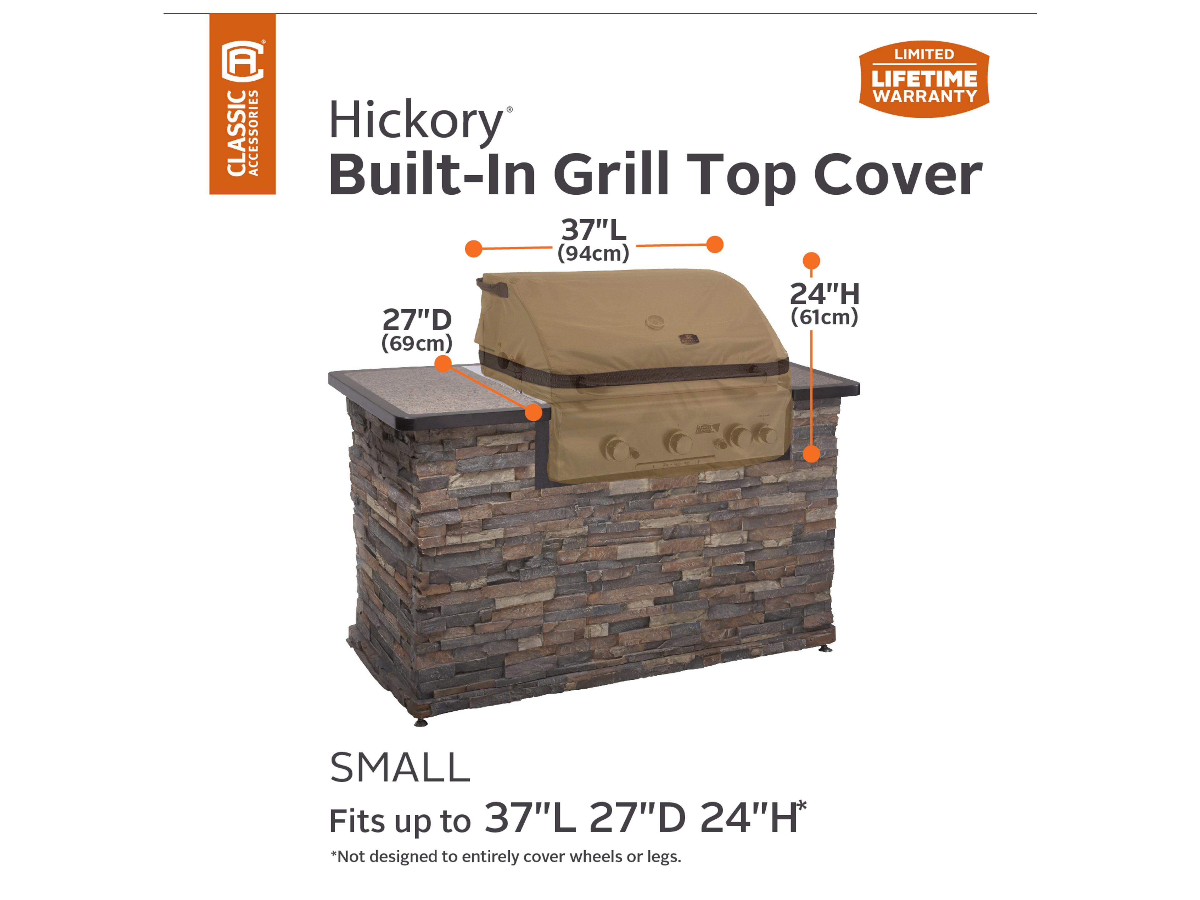 Duck Covers Hickory Tan 38 Inch Small Built in Grill Top Cover