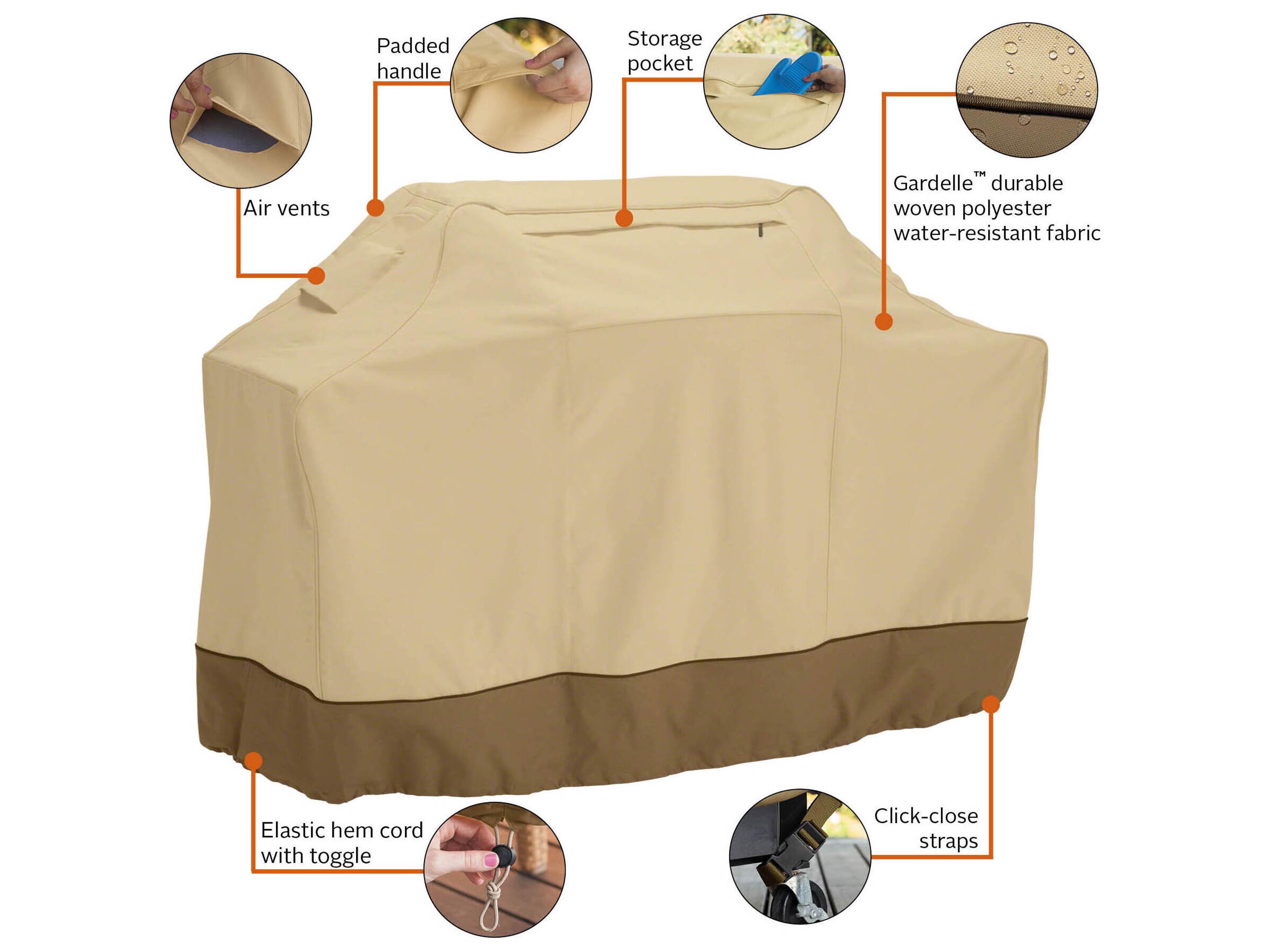 Duck Covers Veranda Pebble 60 Inch Medium-Small Cart BBQ Cover