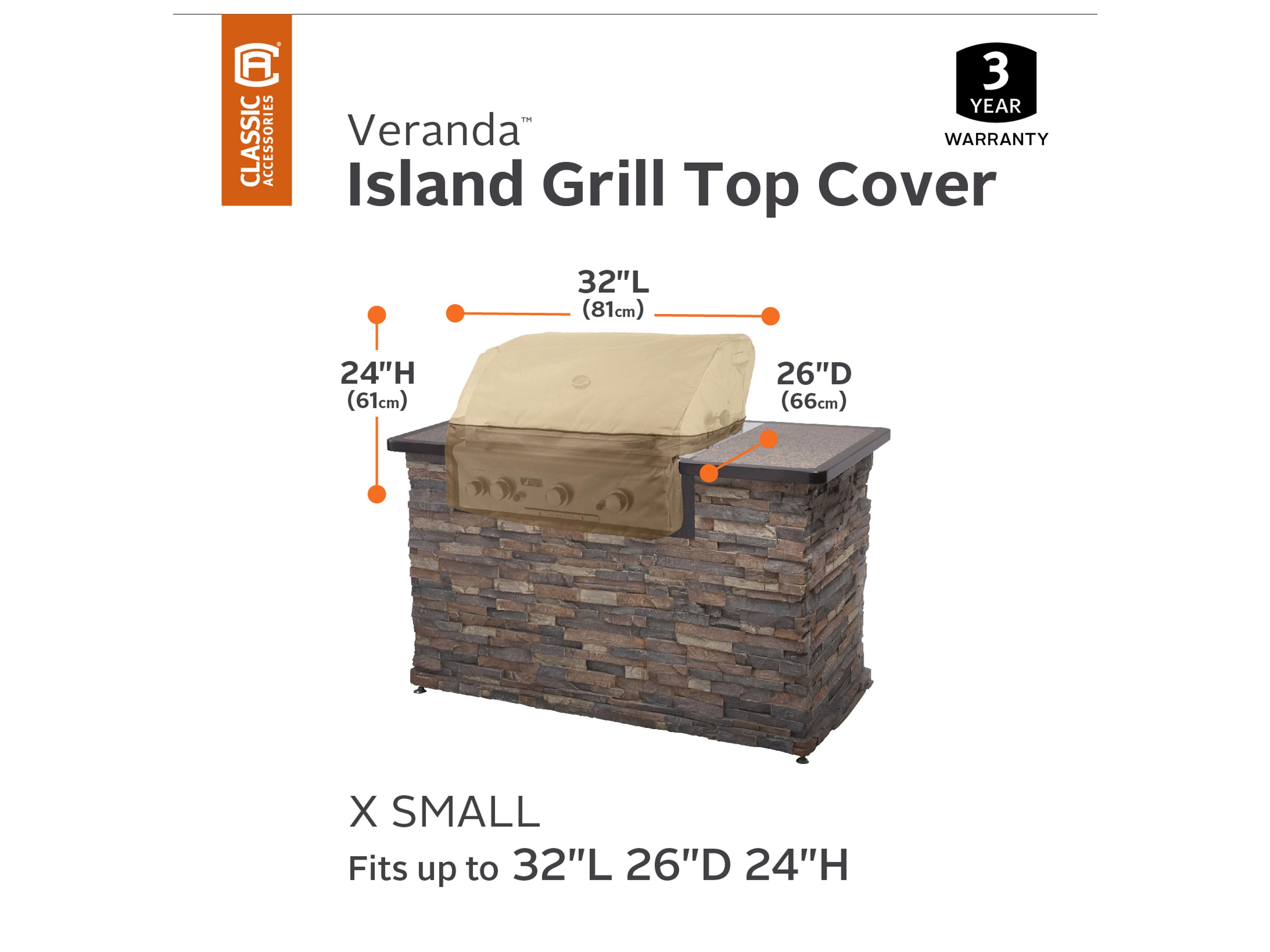Duck Covers Veranda Pebble 33 Inch XS Built In Grill Top Cover