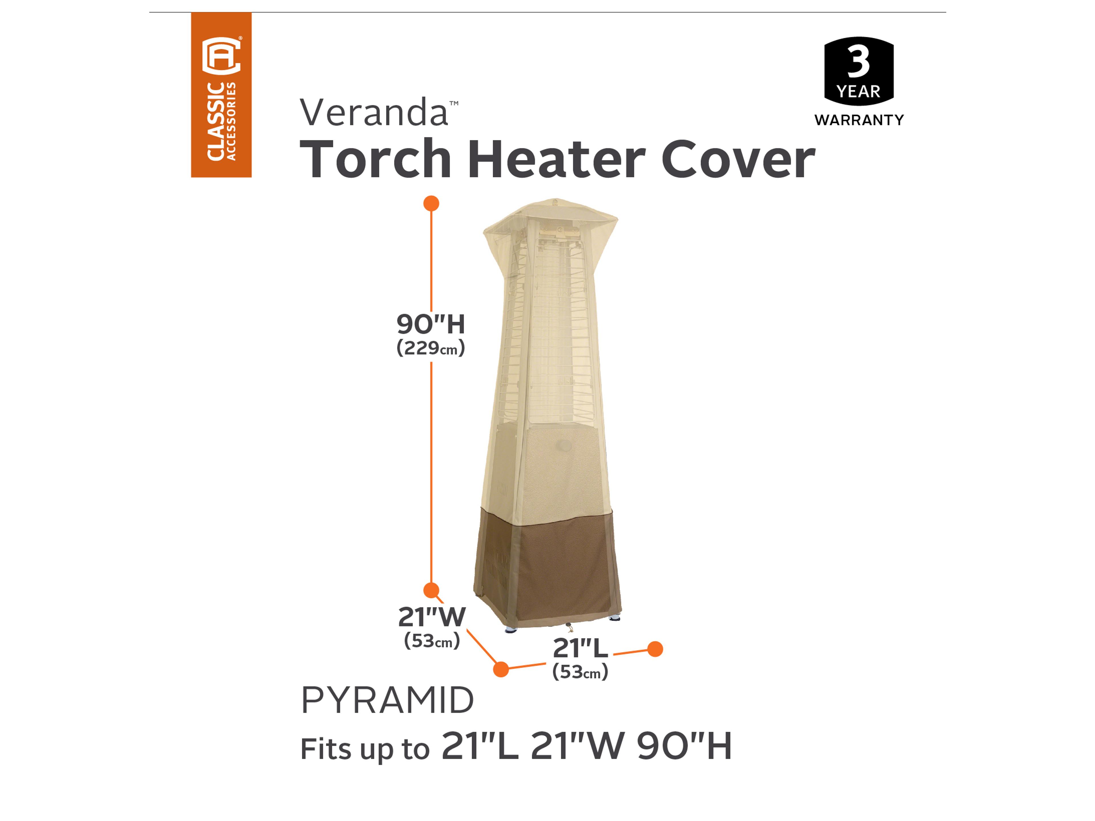 Duck Covers Veranda Pebble 77 Inch Pyramid Torch Heather Cover