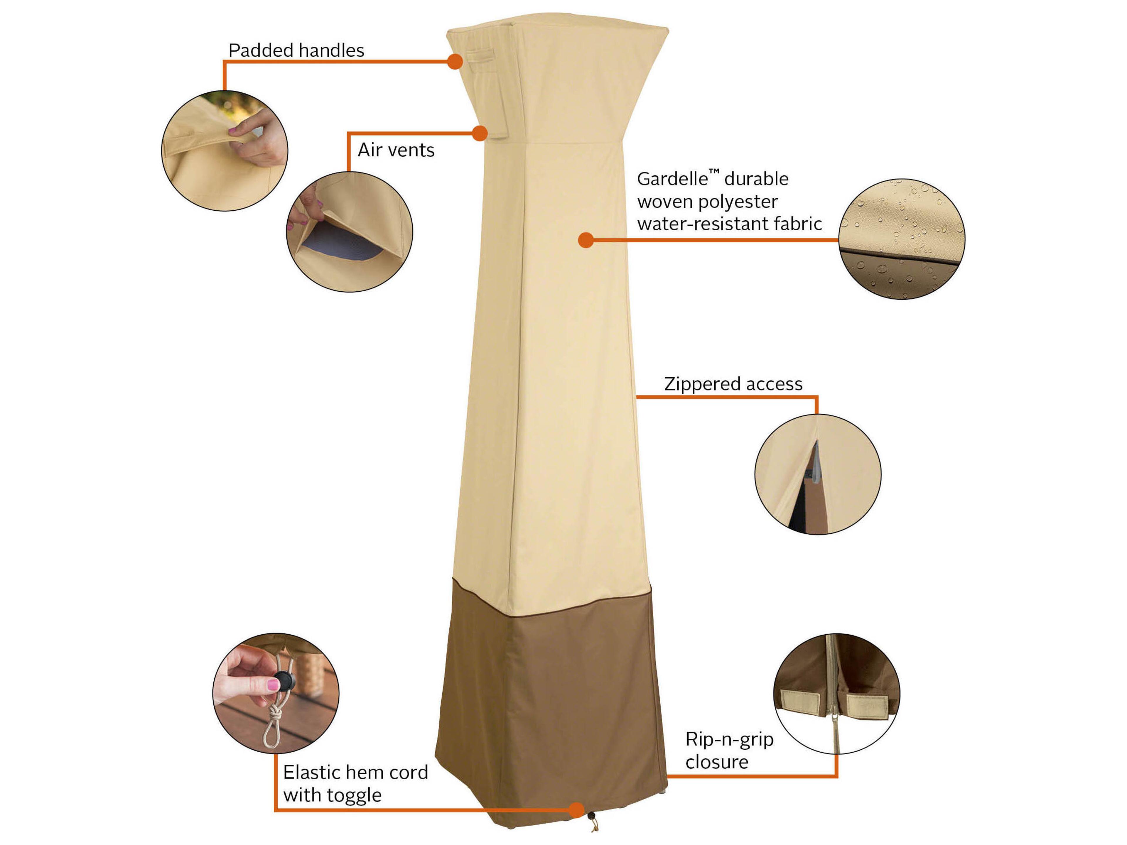 Duck Covers Veranda Pebble 77 Inch Pyramid Torch Heather Cover