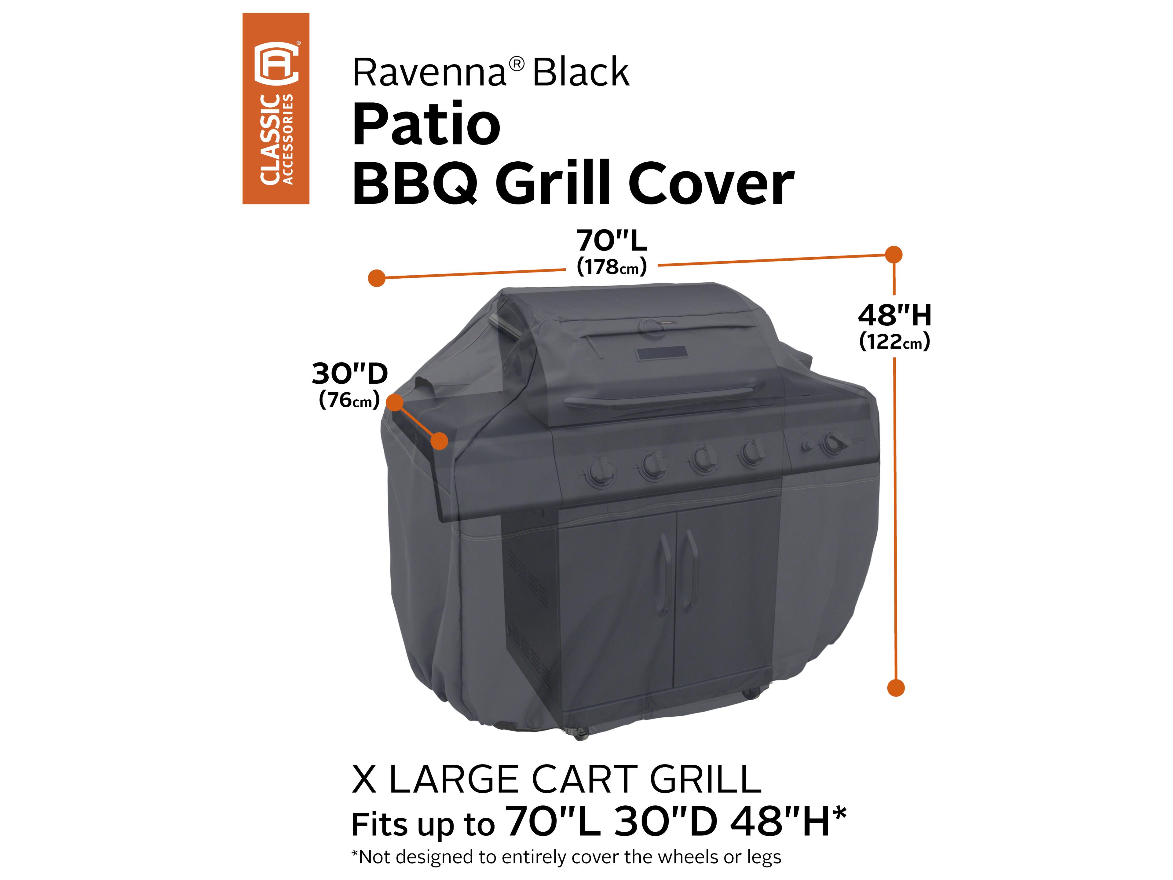 Duck Covers Ravenna Black 72 Inch XL BBQ Grill Cover