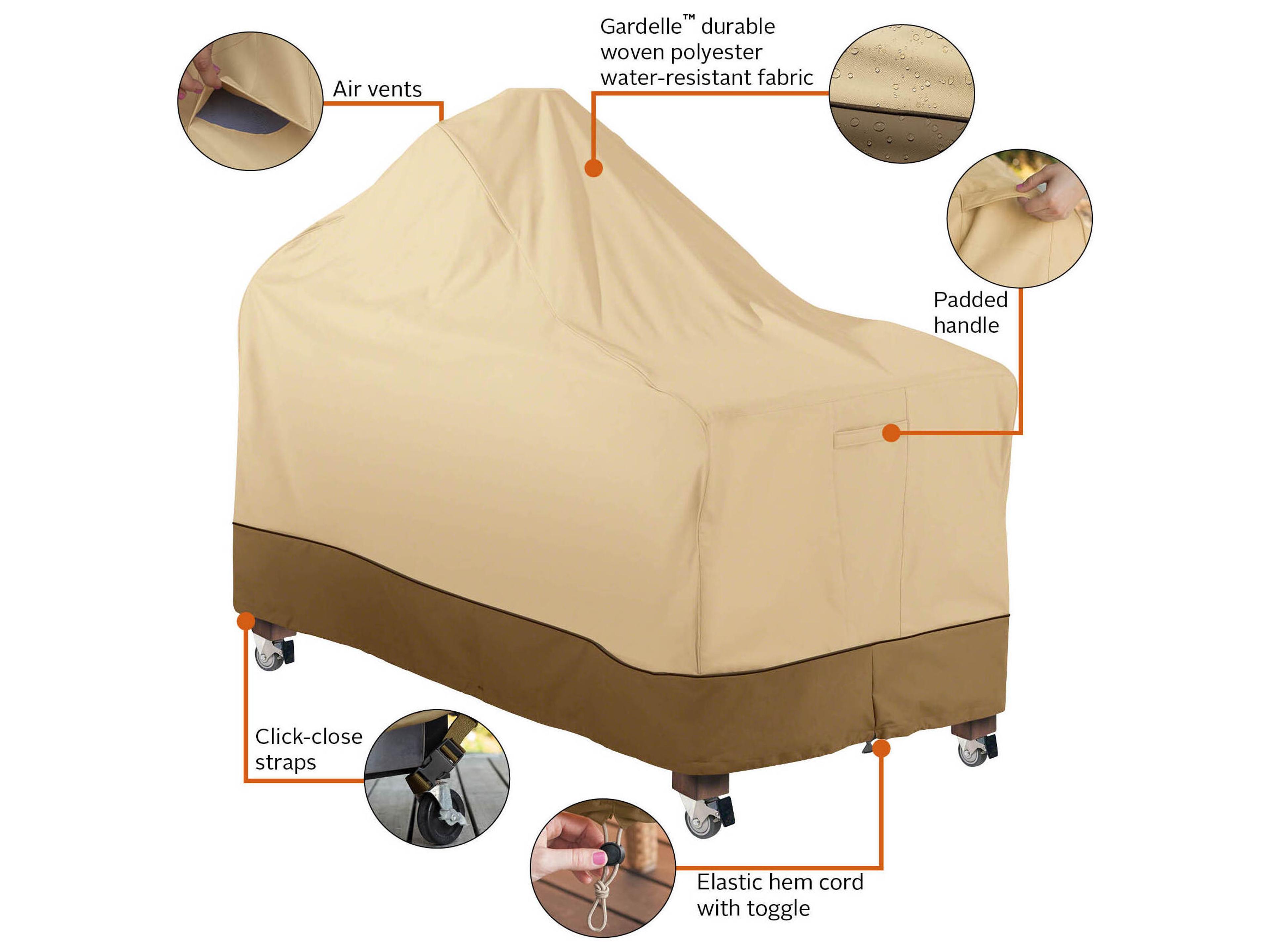 Duck Covers Veranda Pebble 62 Inch Grill with Offset Table Cover