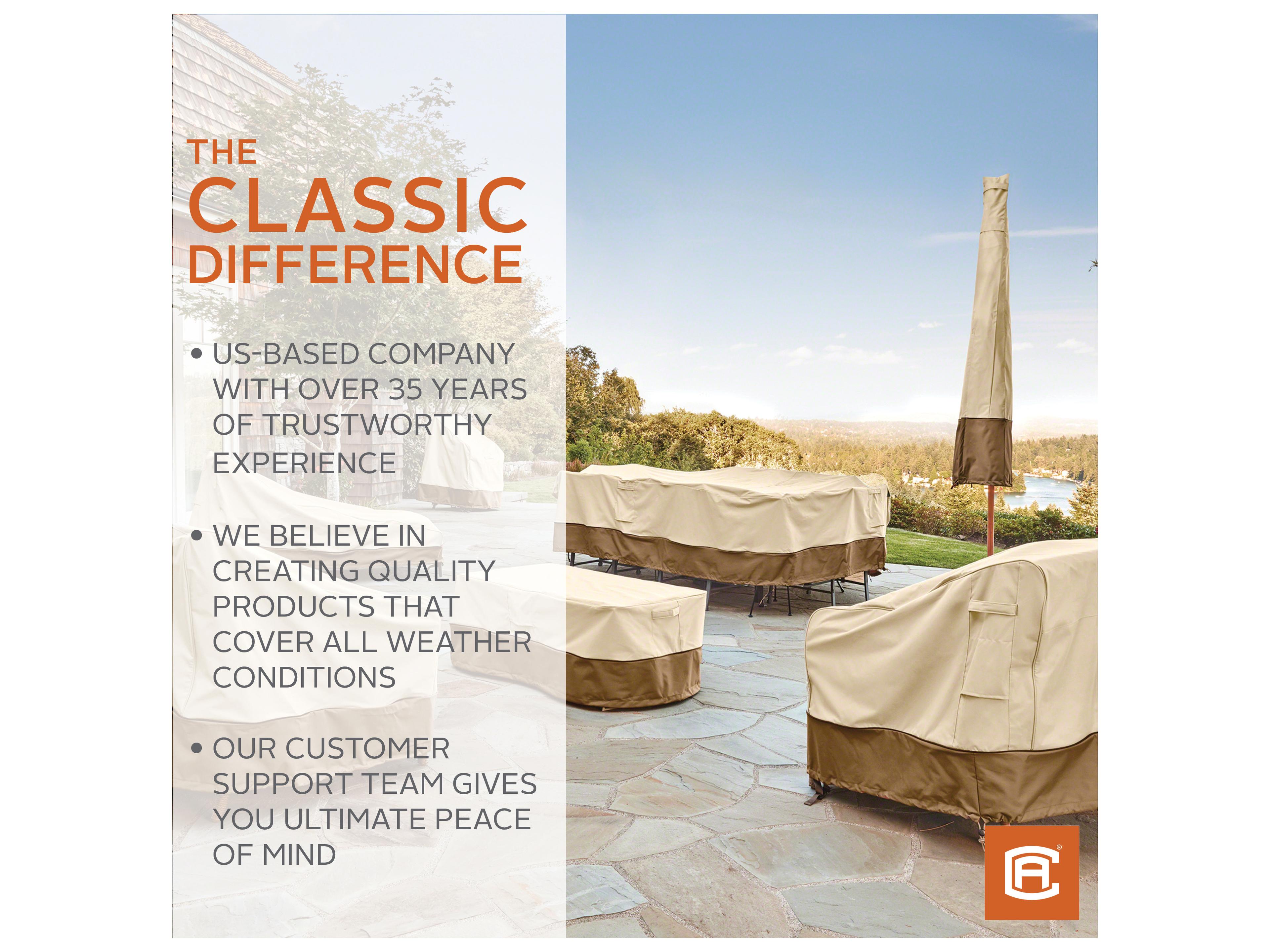 Duck Covers Veranda Pebble 38 Inch Deep Lounge Chair Cover in 2 Packs