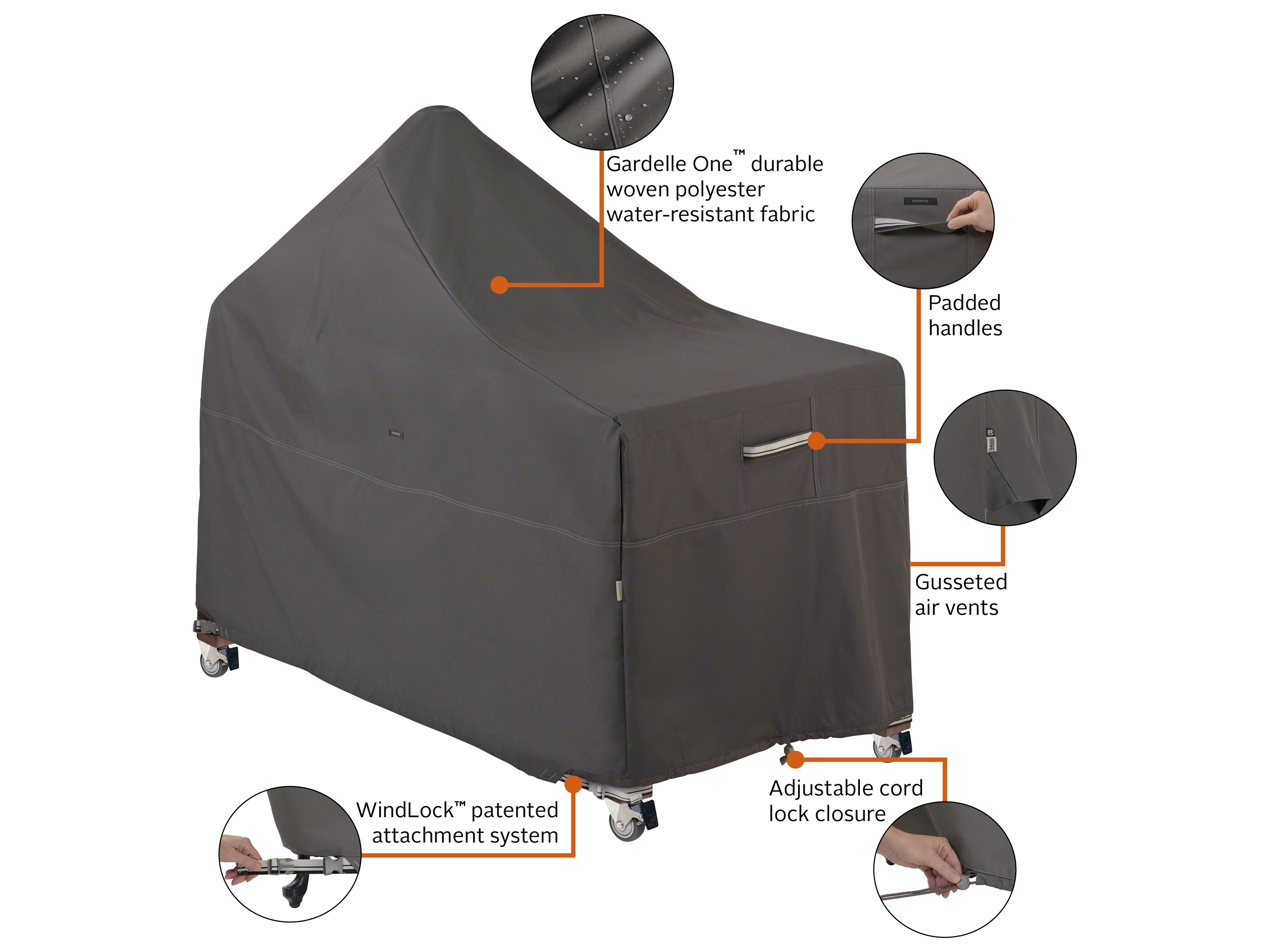 Duck Covers Ravenna Dark Taupe 62 Inch Grill with Offset Table Cover