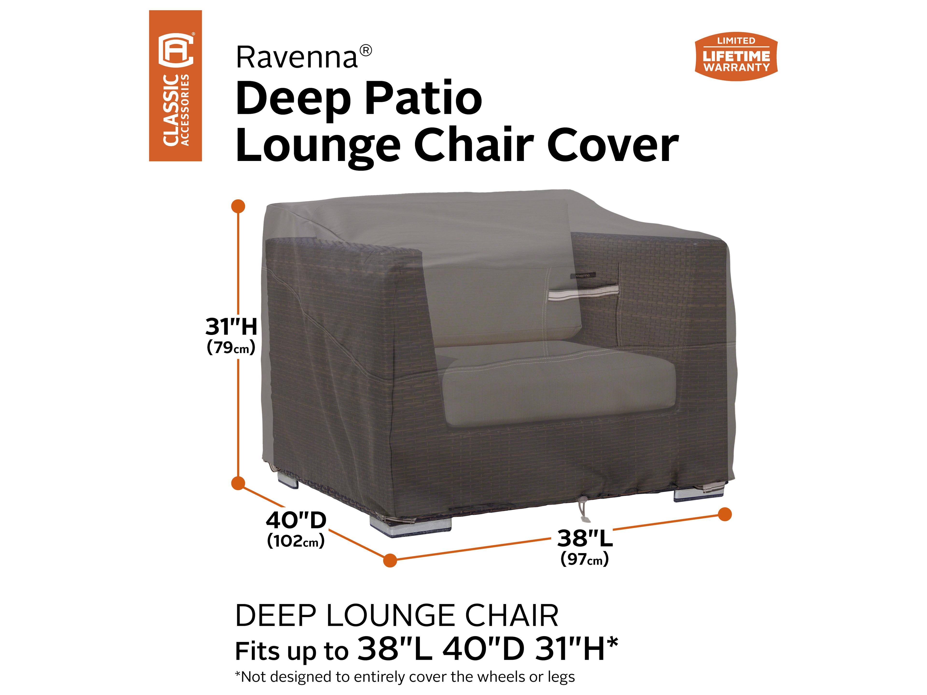 Duck Covers Ravenna Dark Taupe 42 Inch Deep Lounge Chair Cover