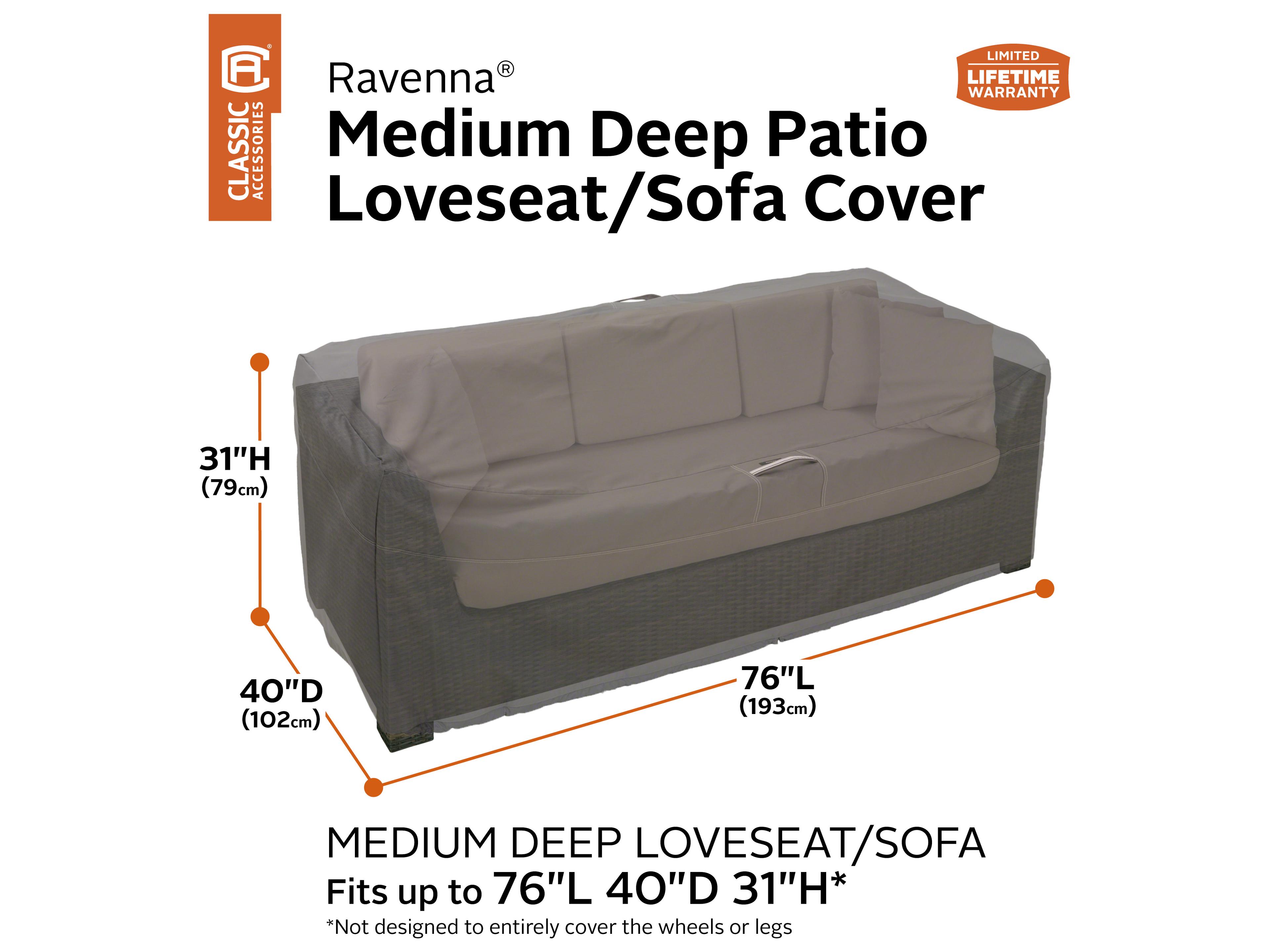 Duck Covers Ravenna Dark Taupe 78 Inch Medium Deep Loveseat Cover