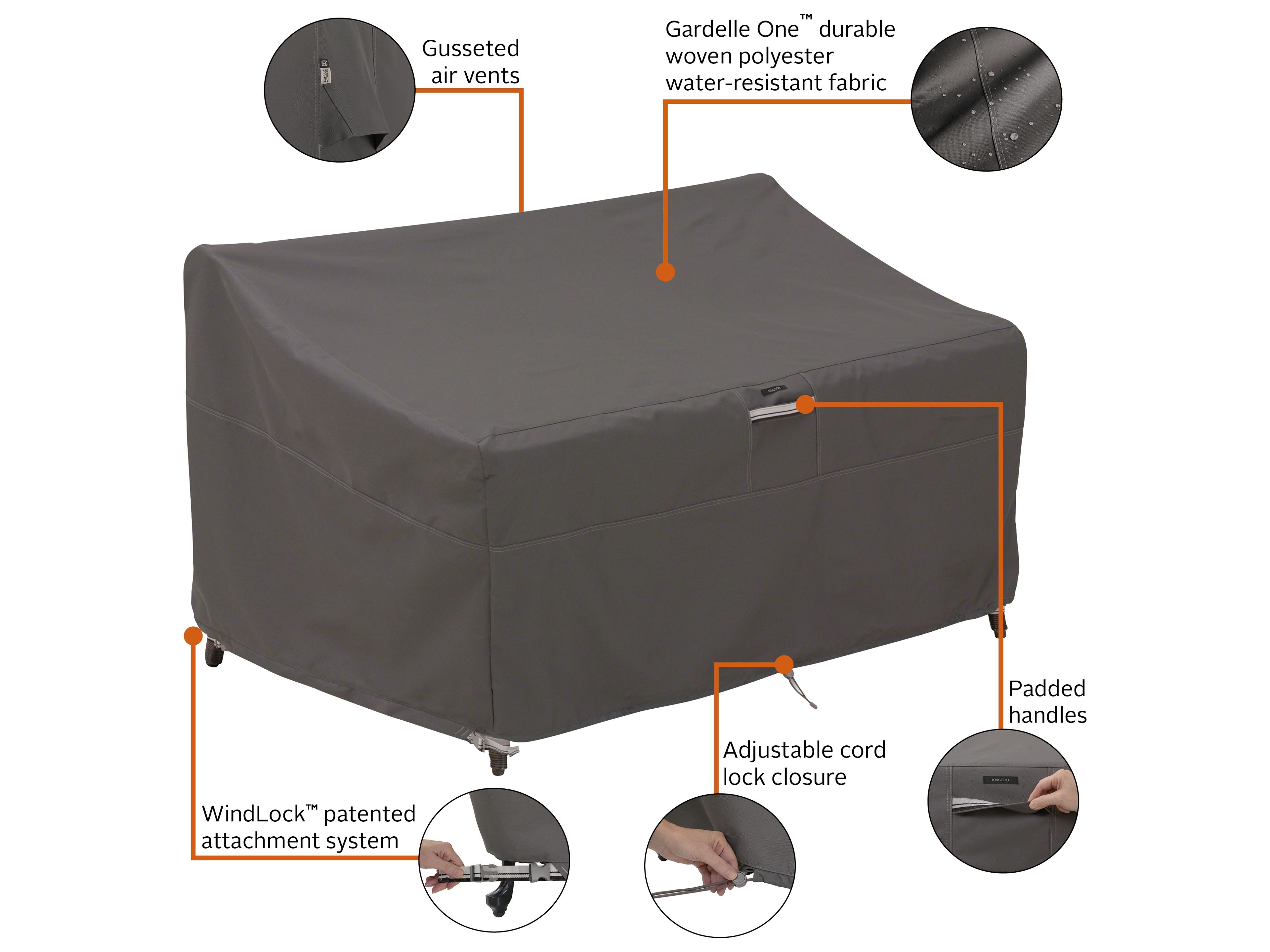 Duck Covers Ravenna Dark Taupe 78 Inch Medium Deep Loveseat Cover