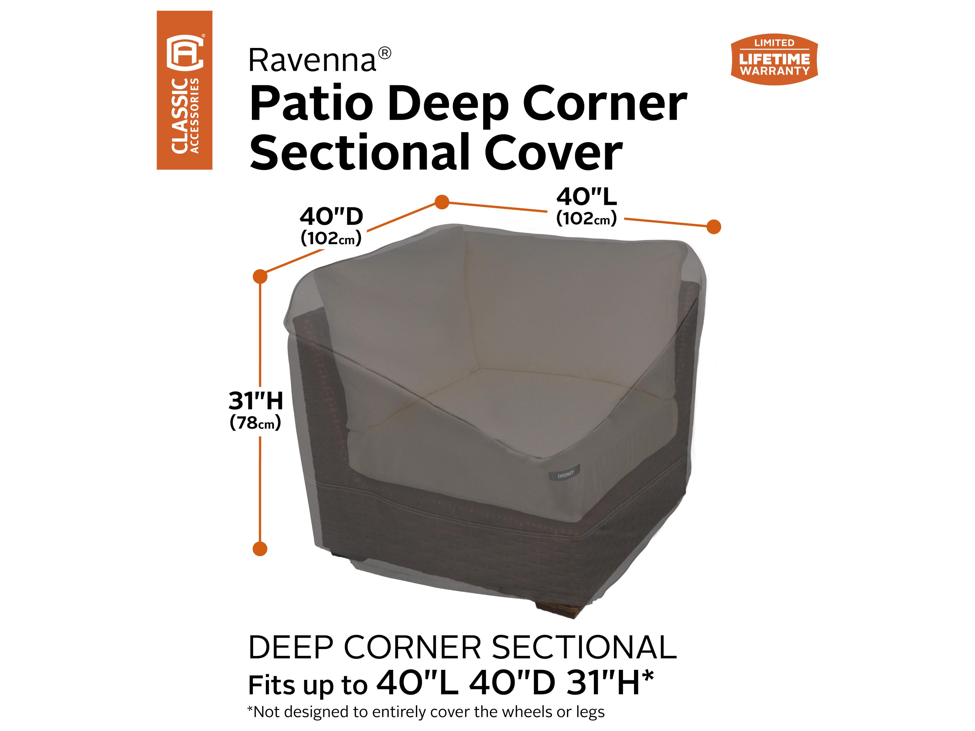 Duck Covers Ravenna Dark Taupe 42 Inch Deep Corner Sectional Cover