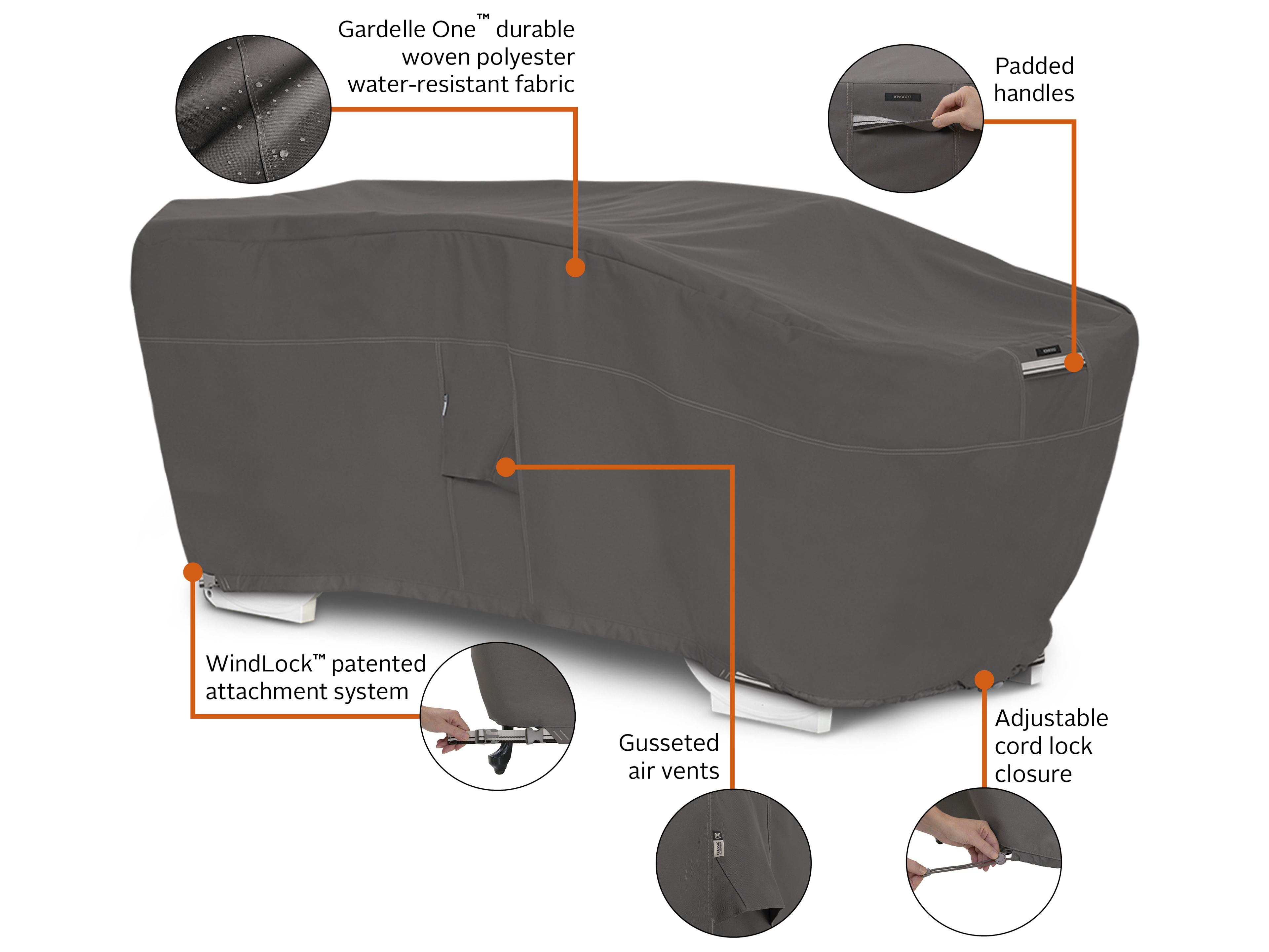 Duck Covers Ravenna Dark Taupe 77 Inch Stackable Chaise Cover