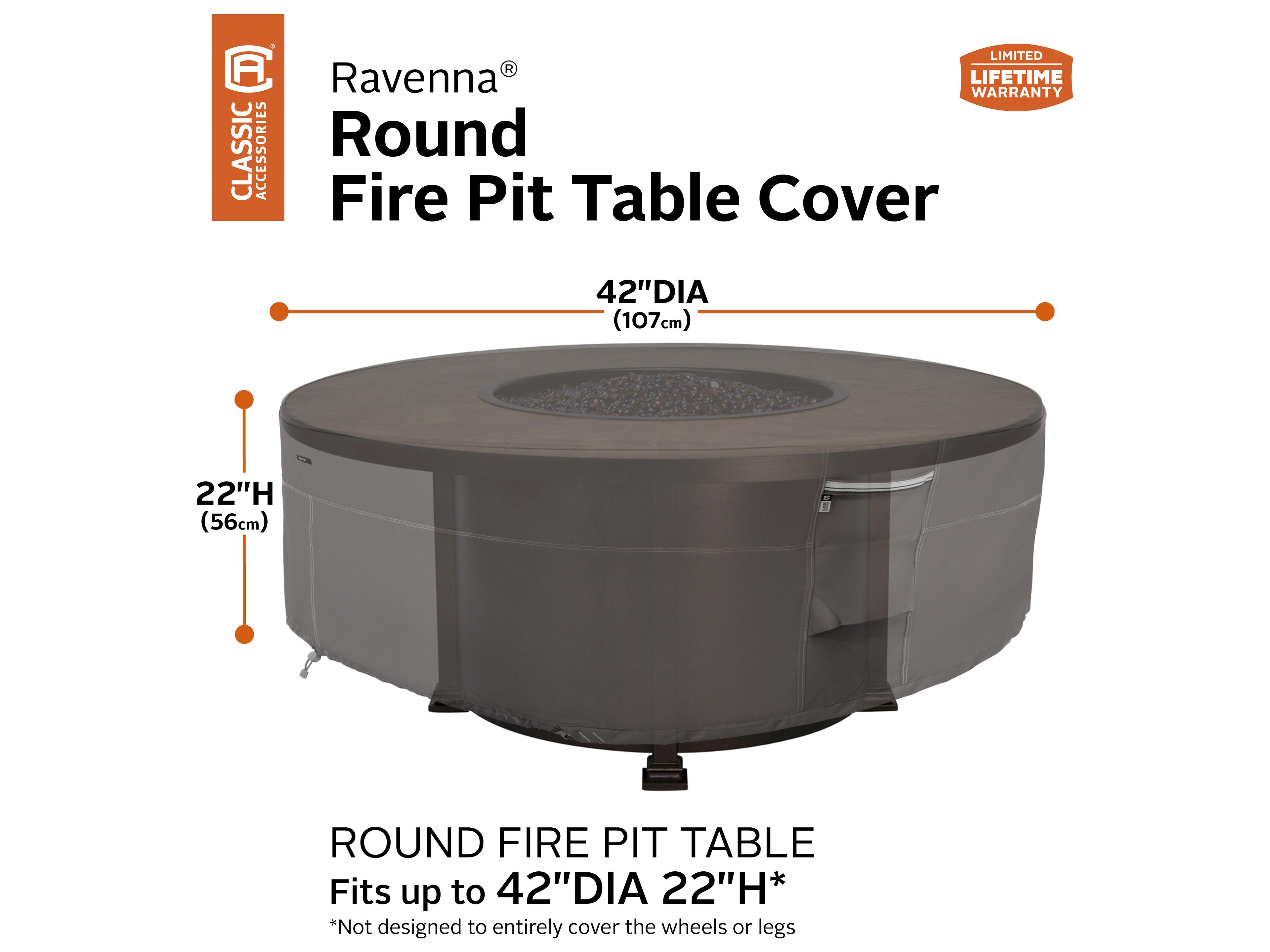 Duck Covers Ravenna Dark Taupe 42 Inch Full Coverage Fire Pit Table Cover