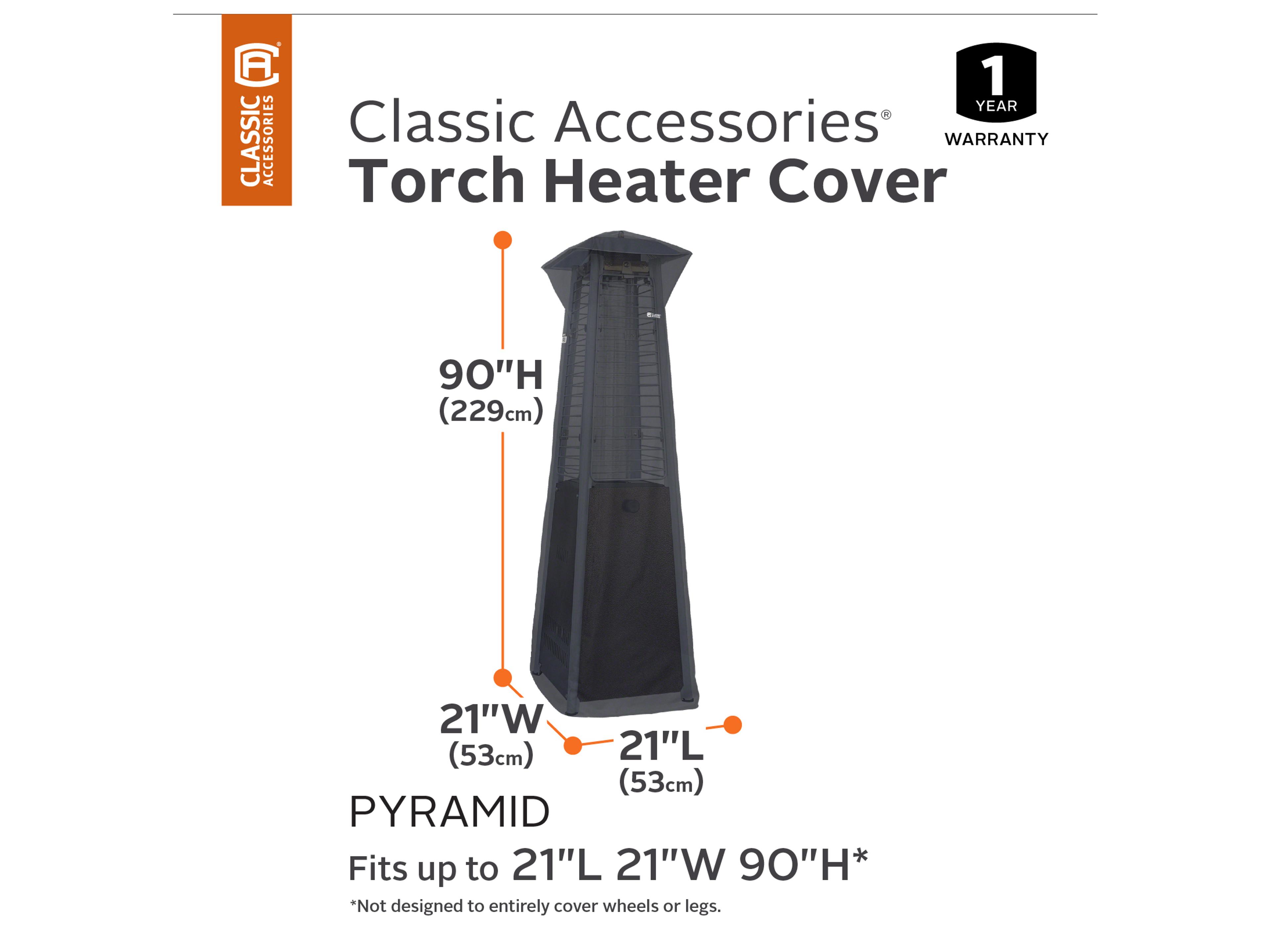 Duck Covers Classic Black 90 Inch Pyramid Heater Cover