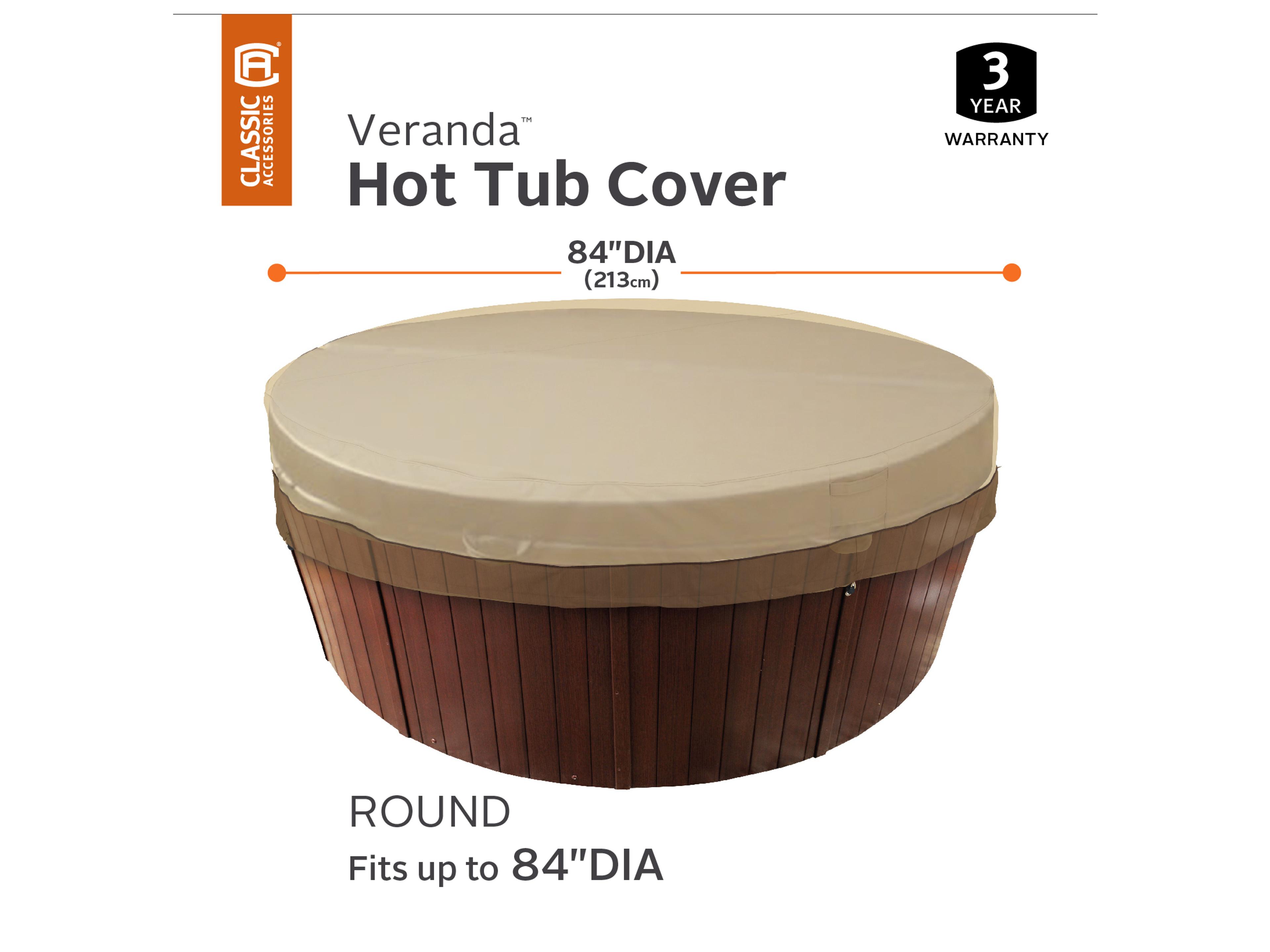 Duck Covers Veranda Pebble 84 Inch Round Hot Tub Cover