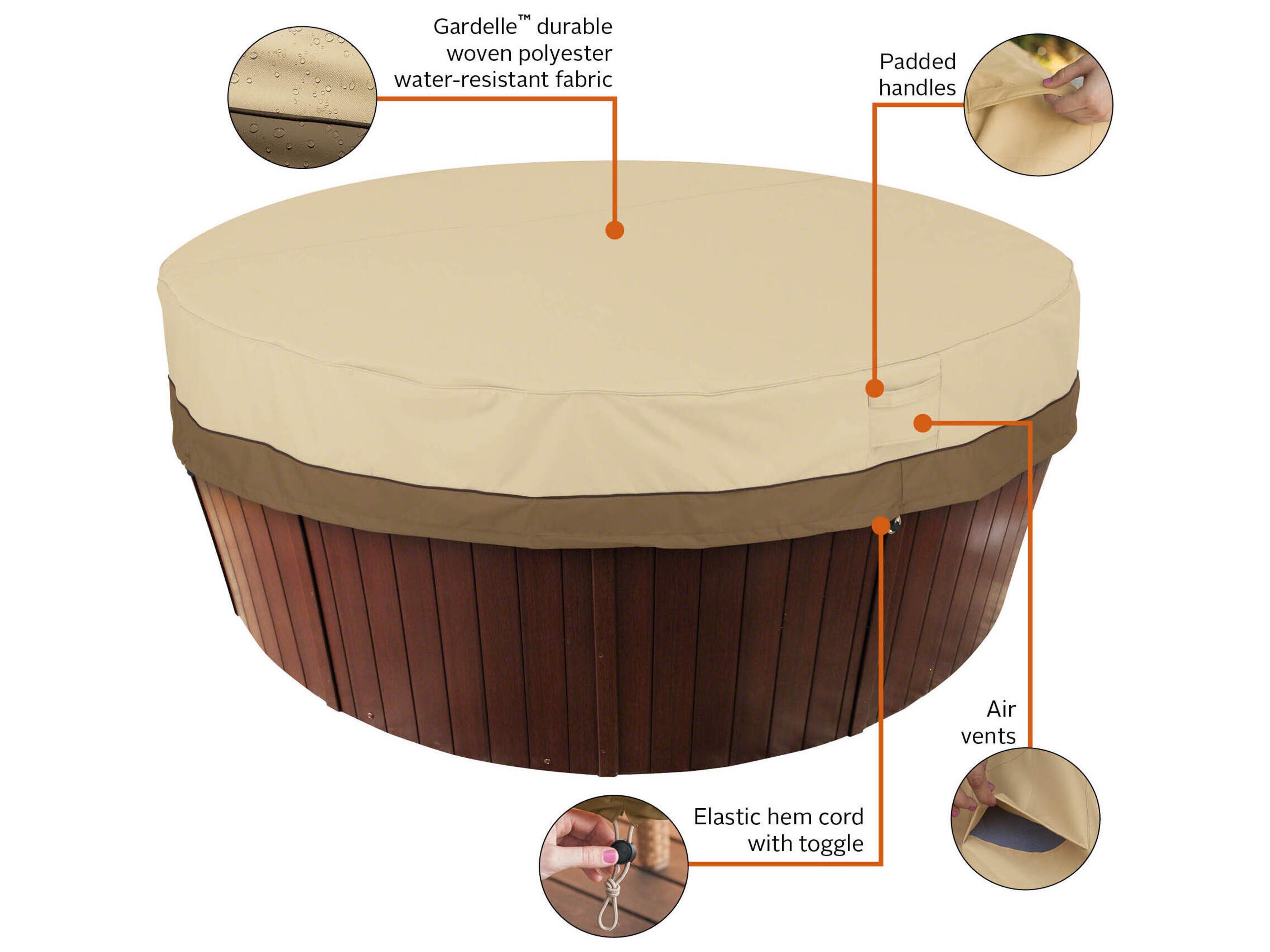 Duck Covers Veranda Pebble 84 Inch Round Hot Tub Cover