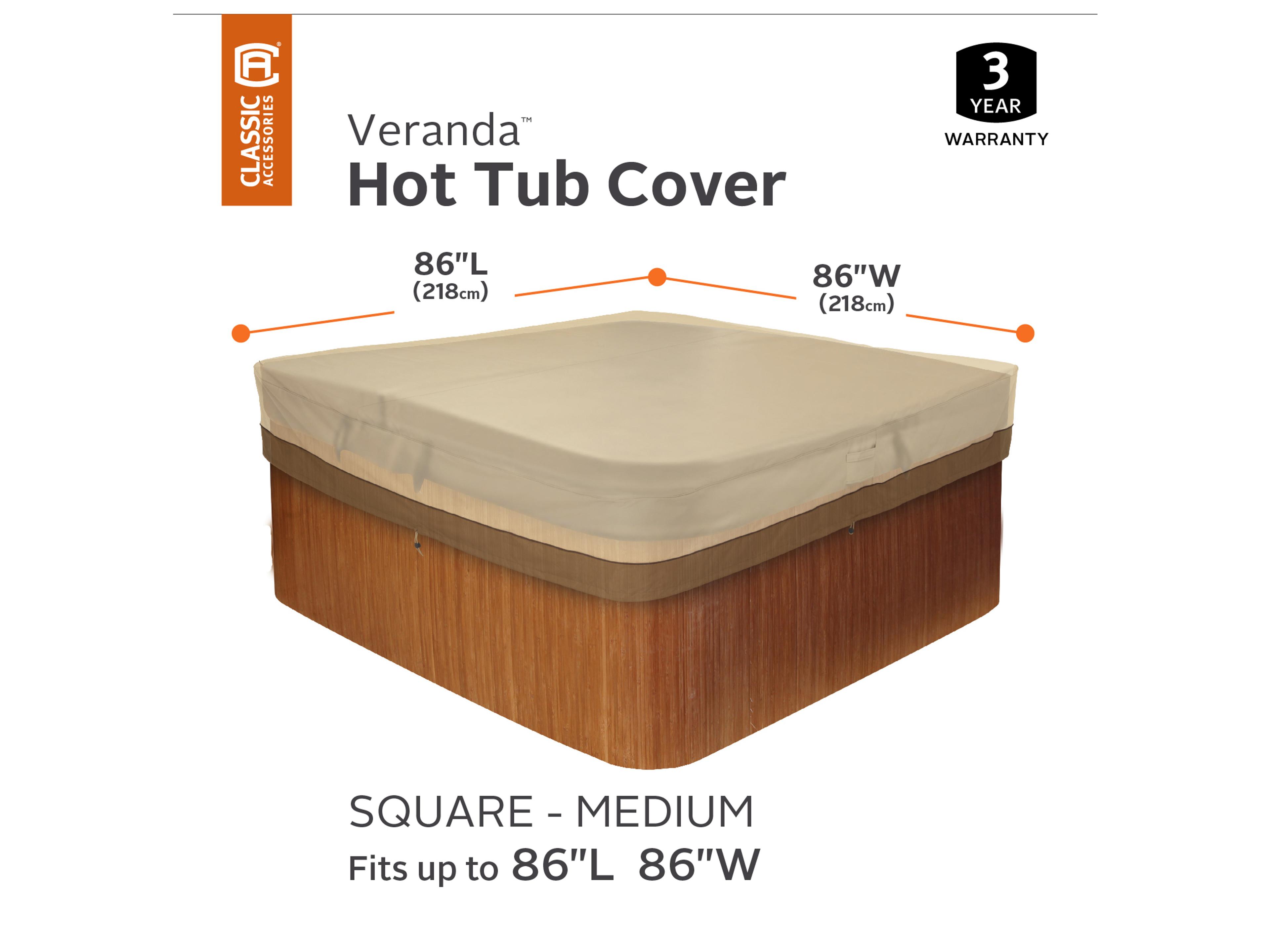 Duck Covers Veranda Pebble 86 Inch Square Hot Tub Cover