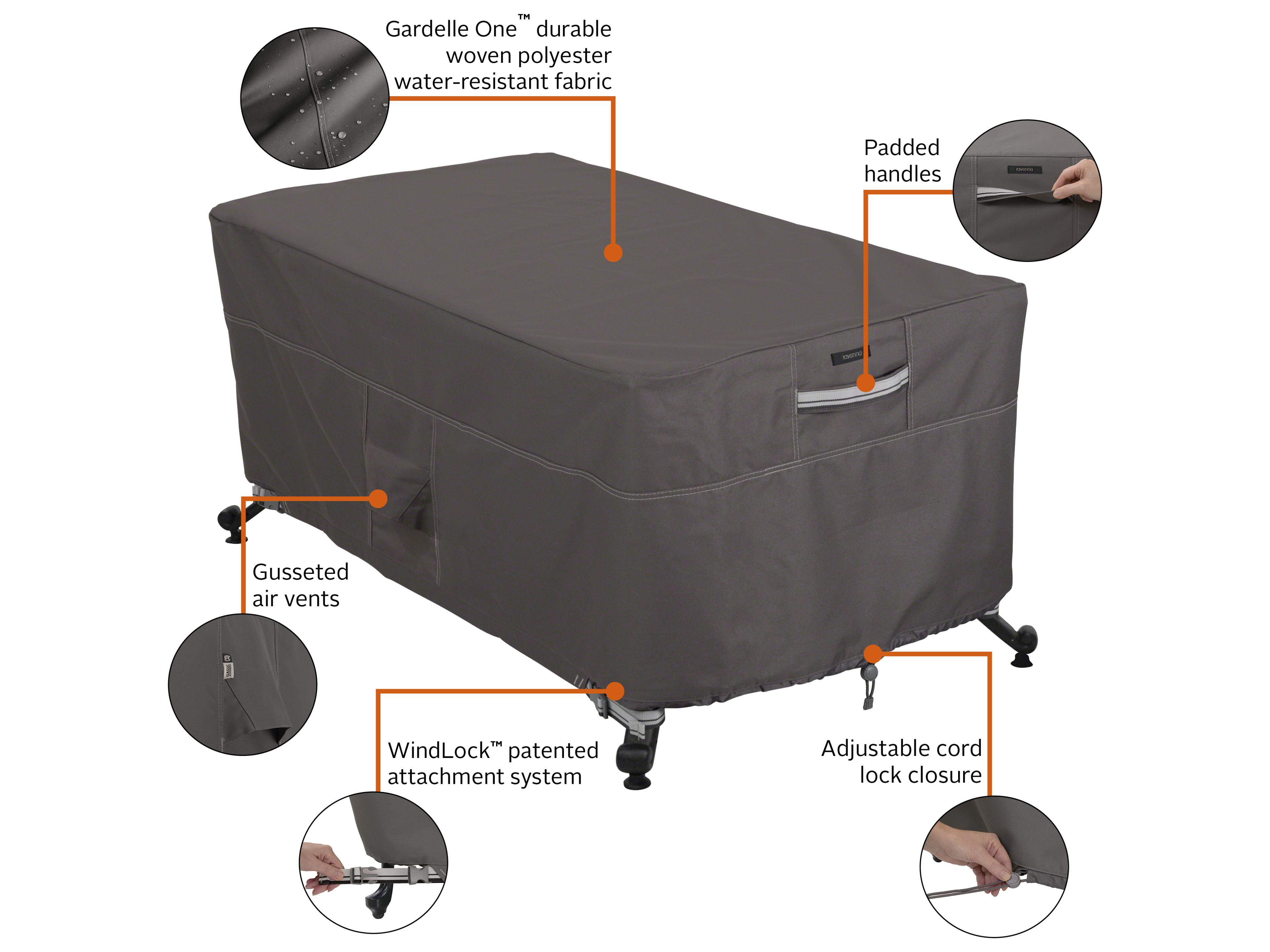 Duck Covers Ravenna Dark Taupe 56 Inch Patio Fire Pit Table Cover