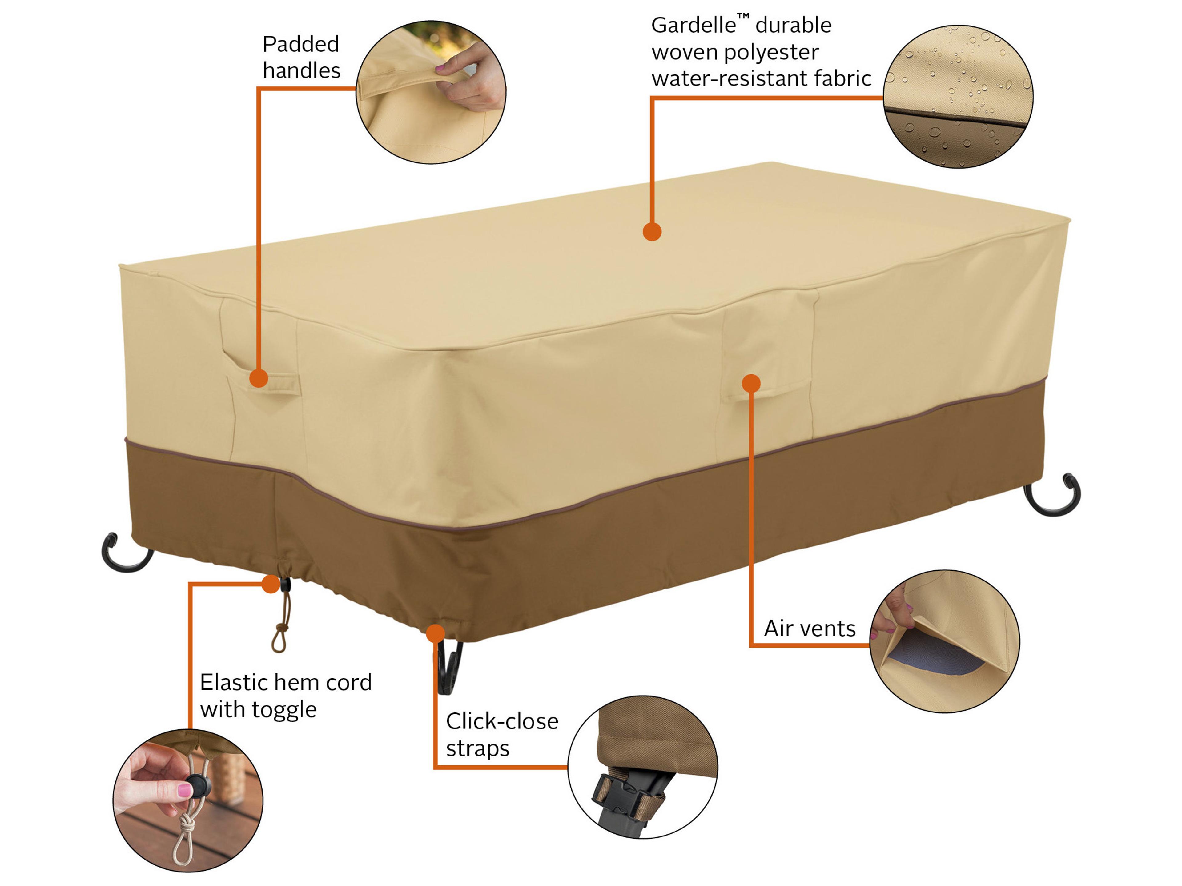 Duck Covers Veranda Pebble 56 Inch Fire Pit Table Cover