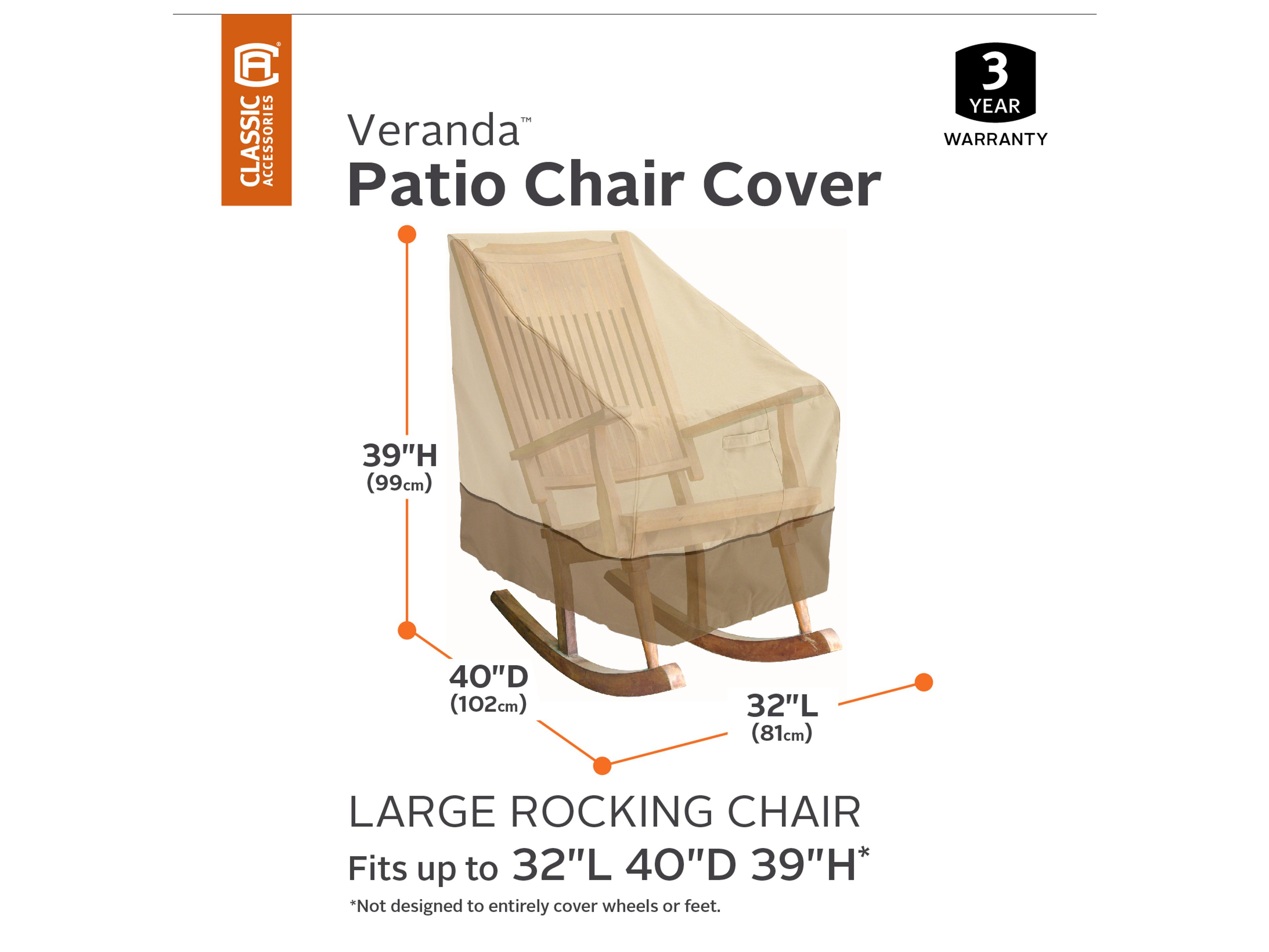 Duck Covers Veranda Pebble 40 Inch Porch Rocker Cover in 2 Packs