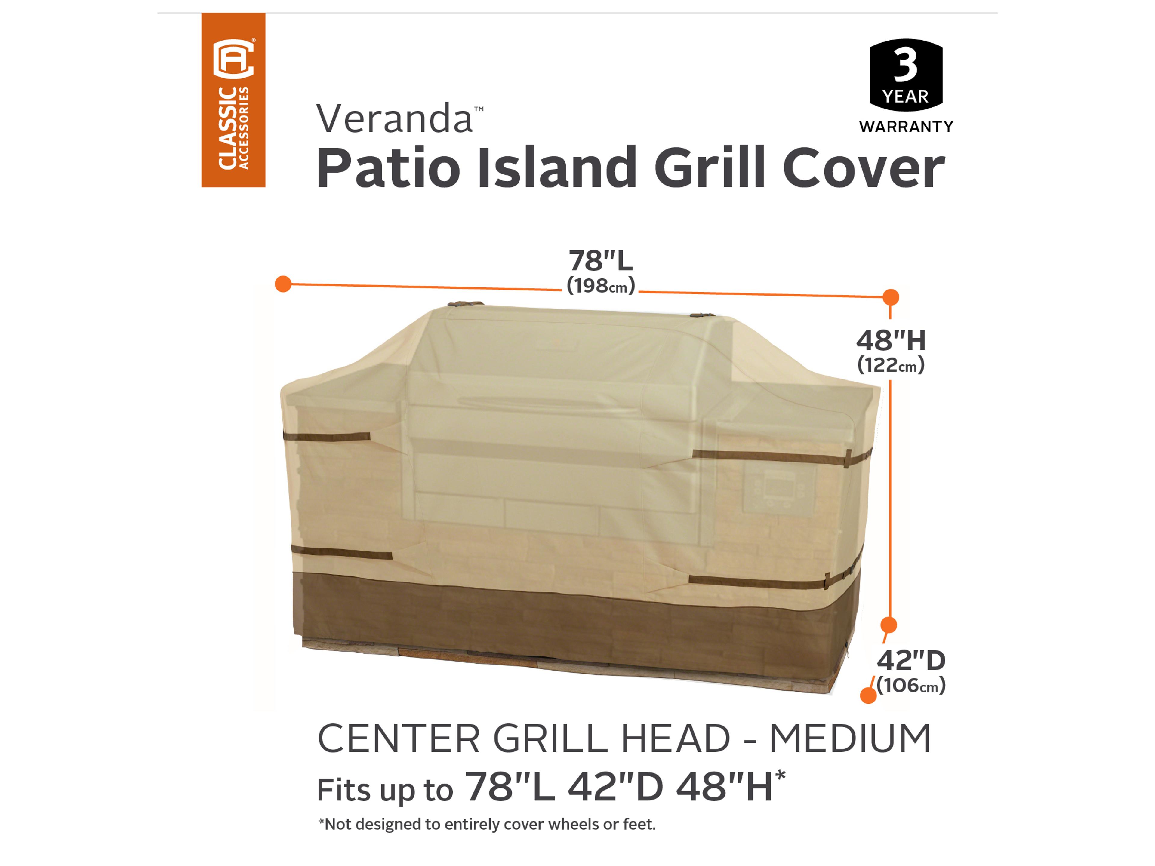 Duck Covers Veranda Pebble 78 Inch Island with Center Grill Head
