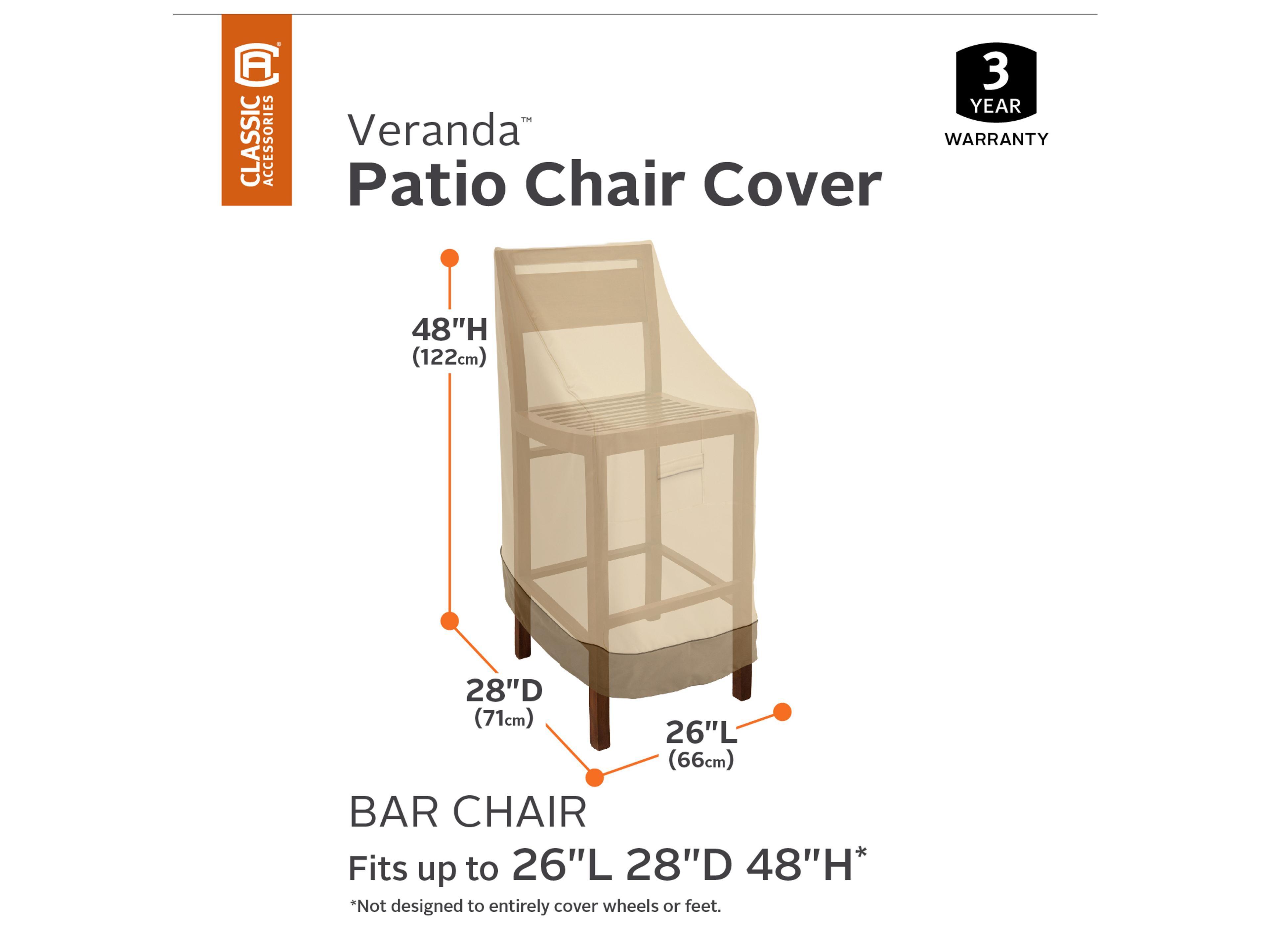 Duck Covers Veranda Pebble 26 Inch Bar Chair & Stool Cover