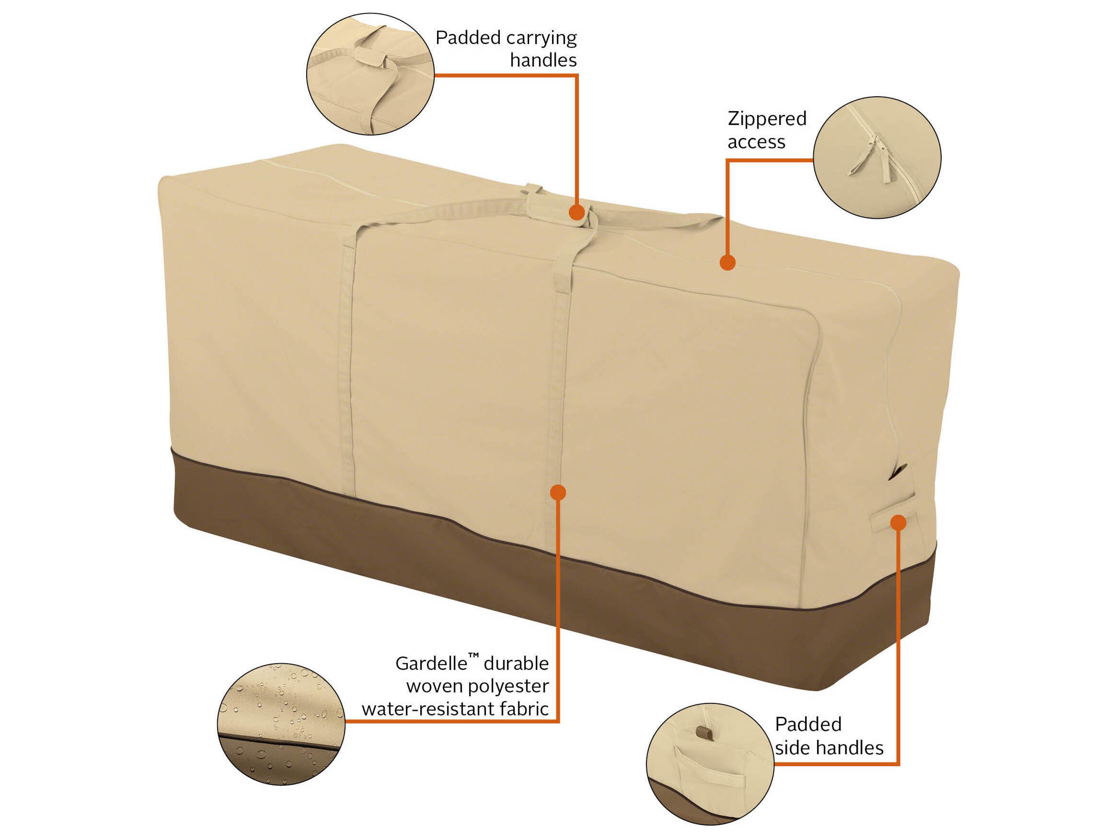 Duck Covers Veranda Pebble 60 Inch XL Patio Cushion Carrier Bag