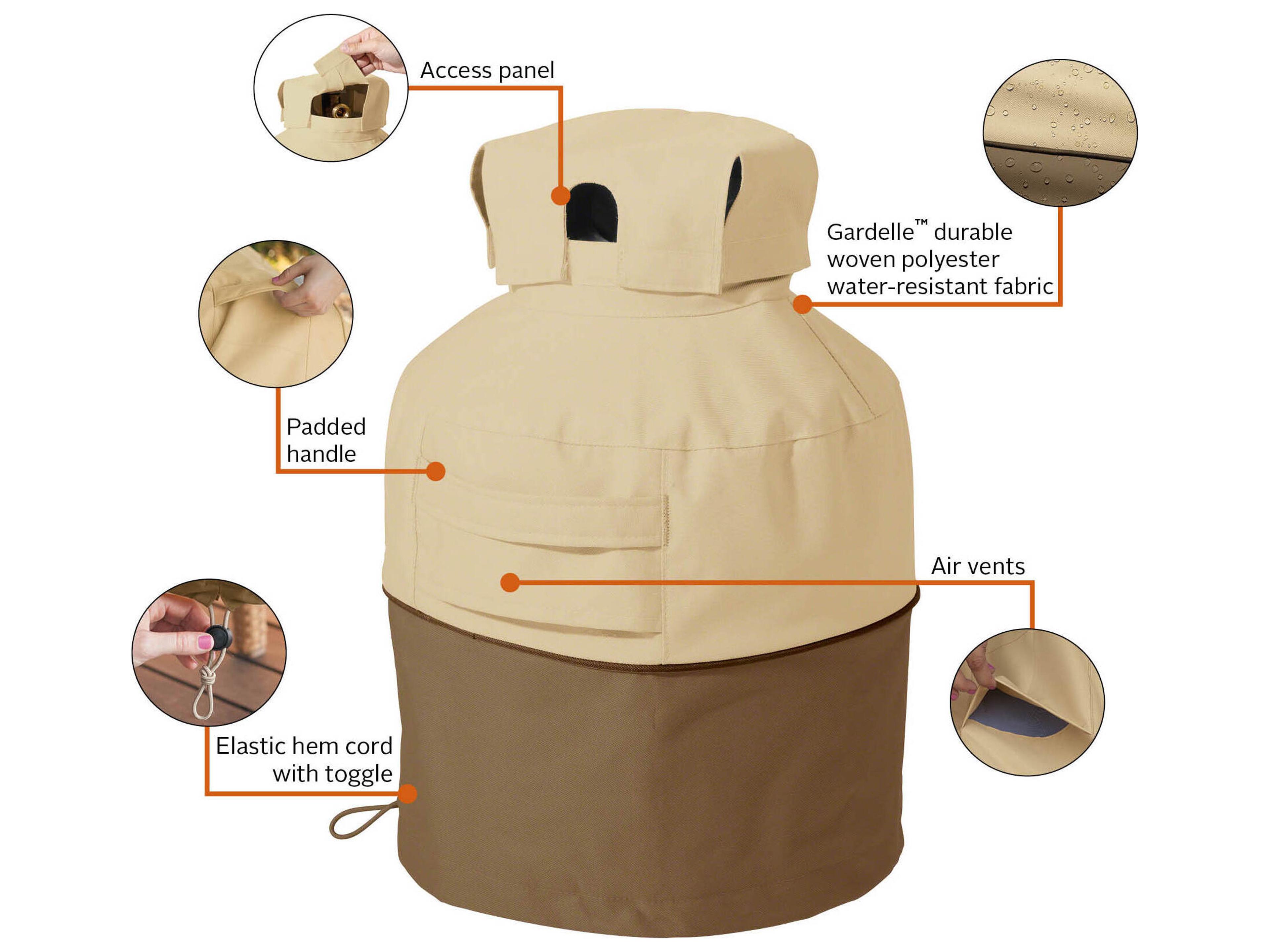 Duck Covers Veranda Pebble 7 Inch Propane Tank Cover