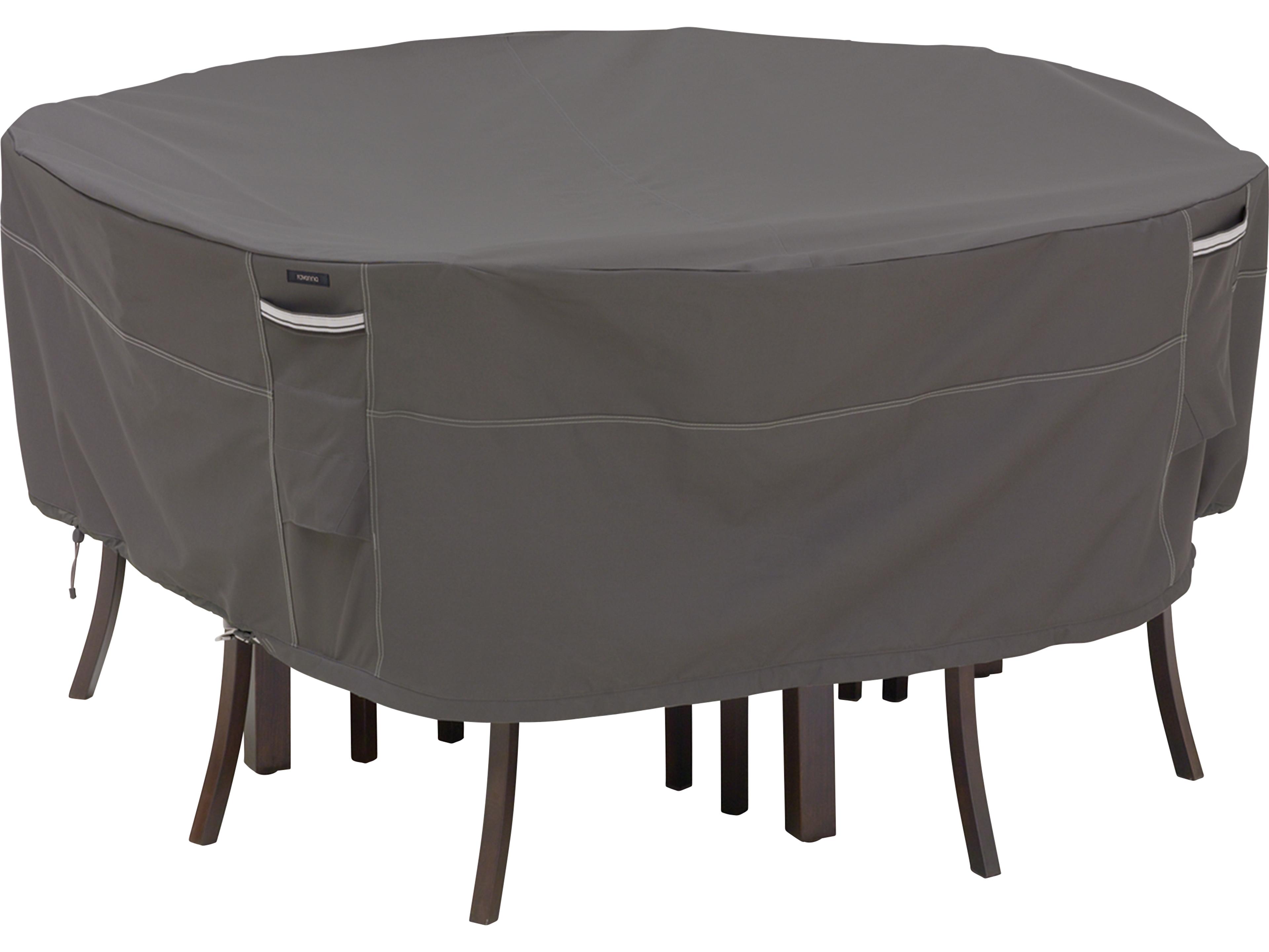 Ravenna Dark Taupe 82 Inch Round Patio Table & Chair Set Cover