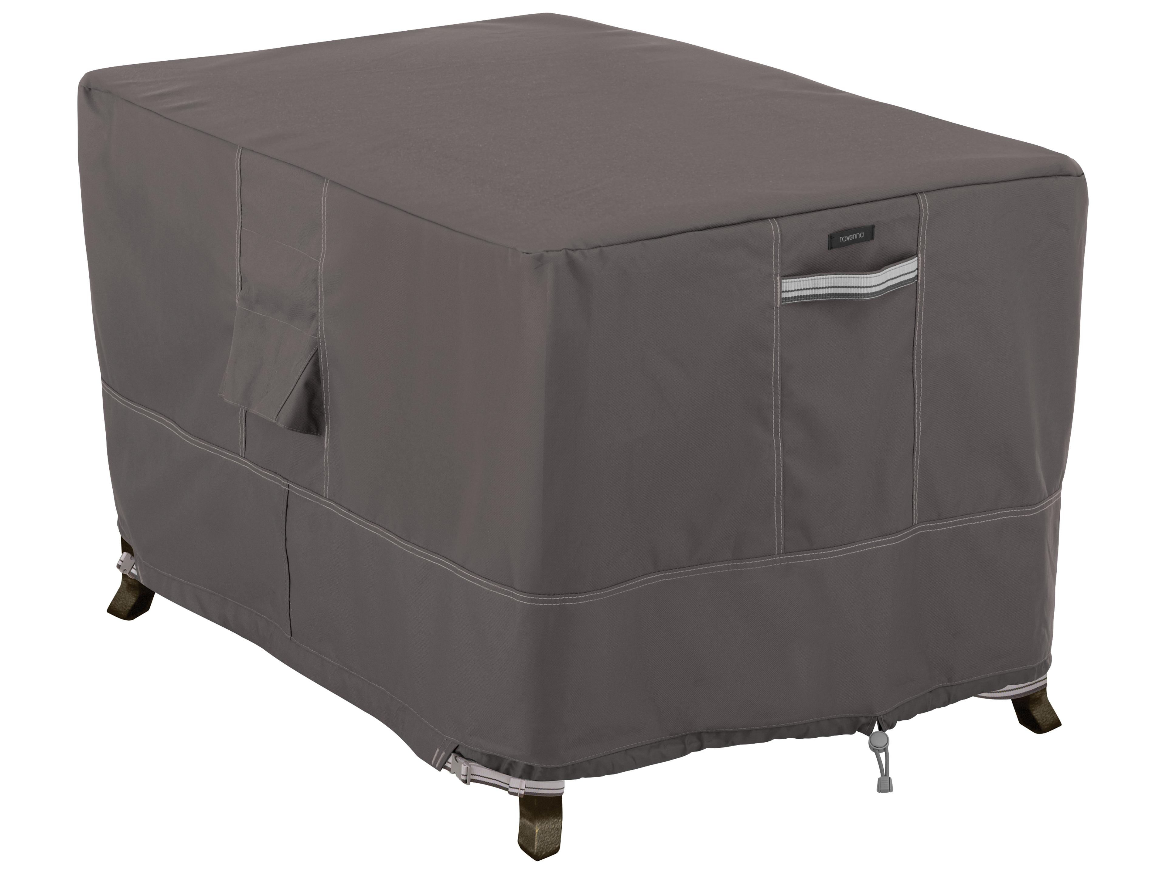 Ravenna Dark Taupe 40 Inch Rectangular Fire Pit Table Cover