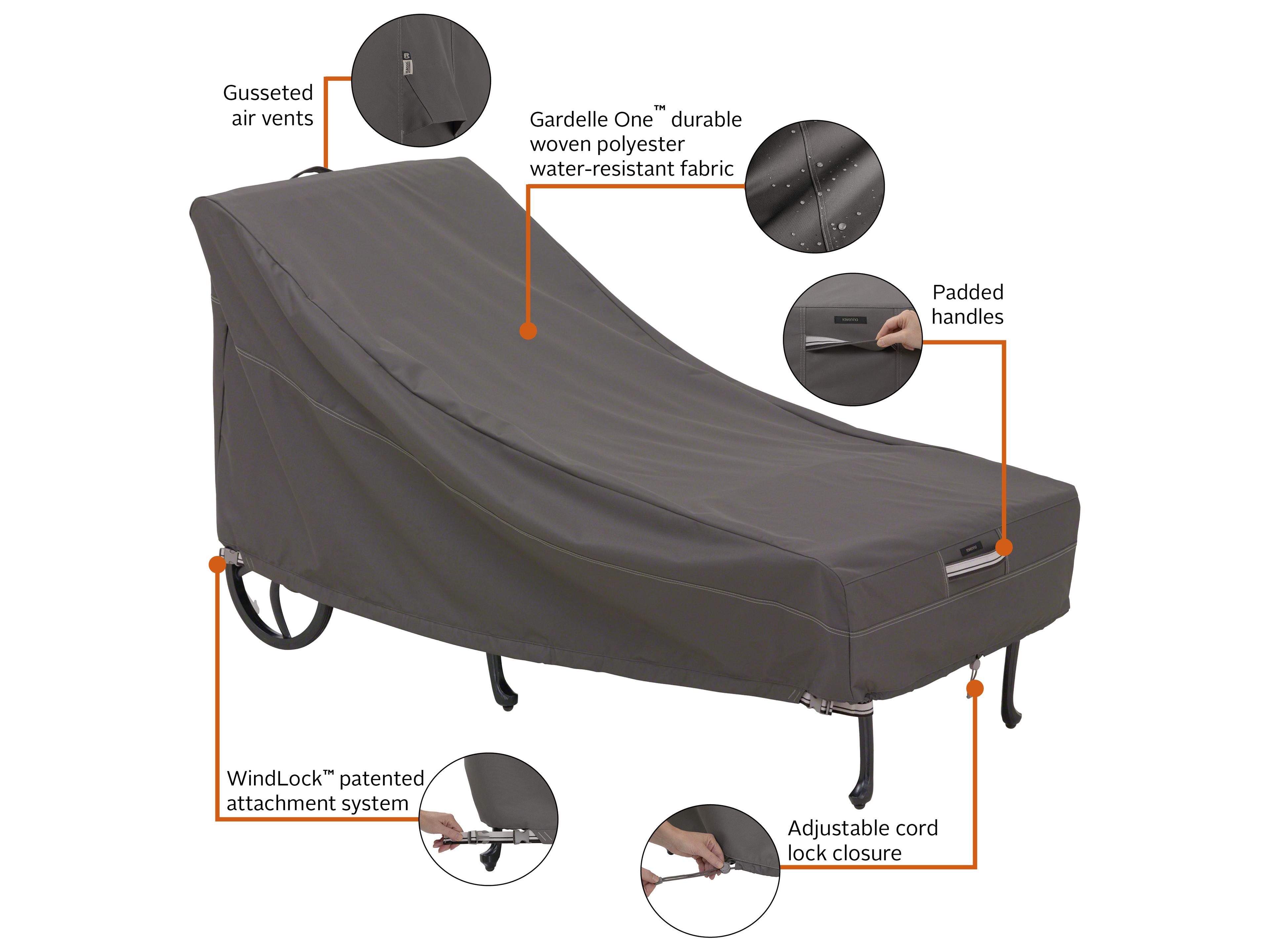 Duck Covers Ravenna Dark Taupe 86 Inch Chaise Lounge Cover