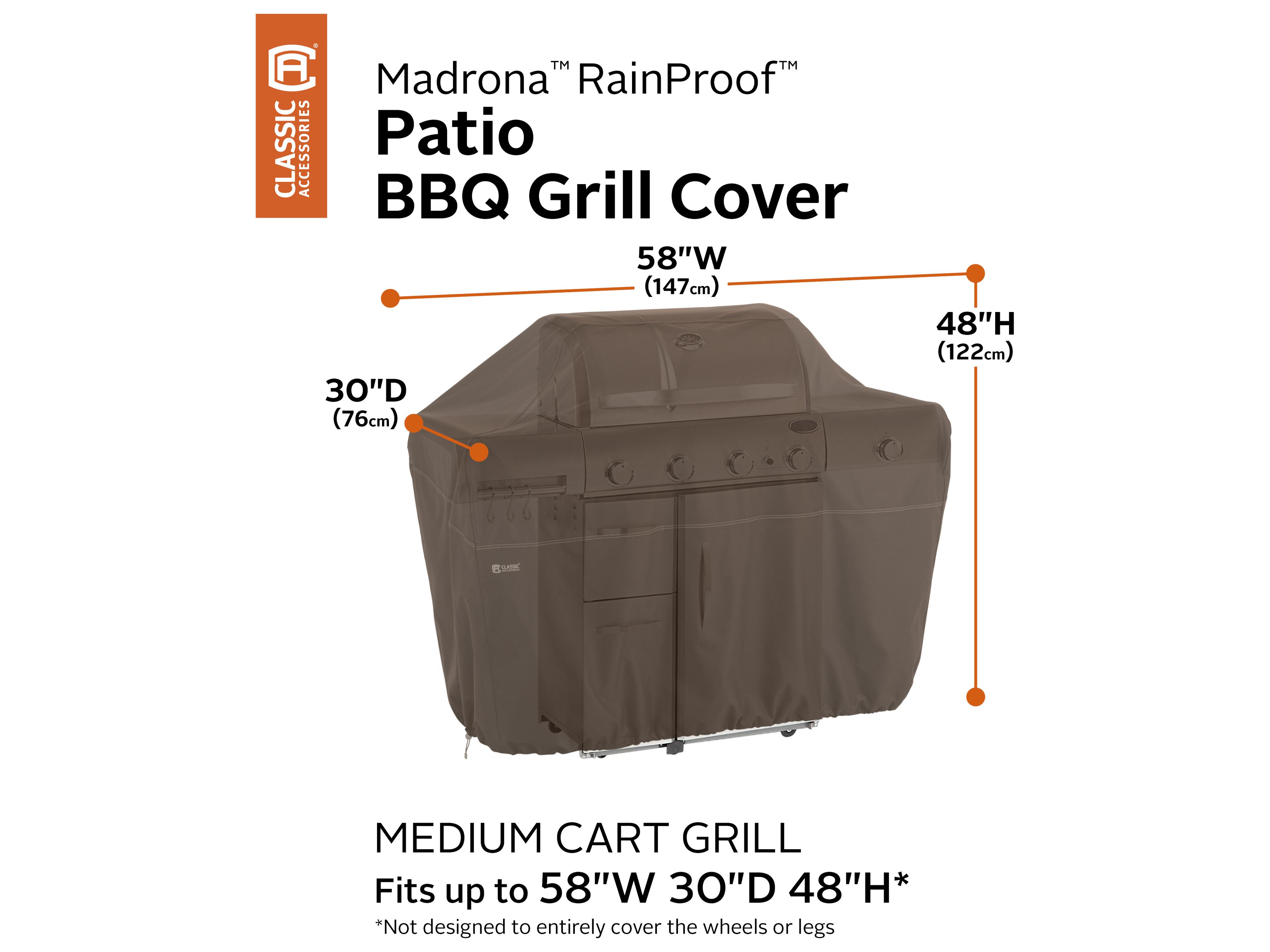 Duck Covers Madrona Dark Cocoa 58 Inch BBQ Grill Cover