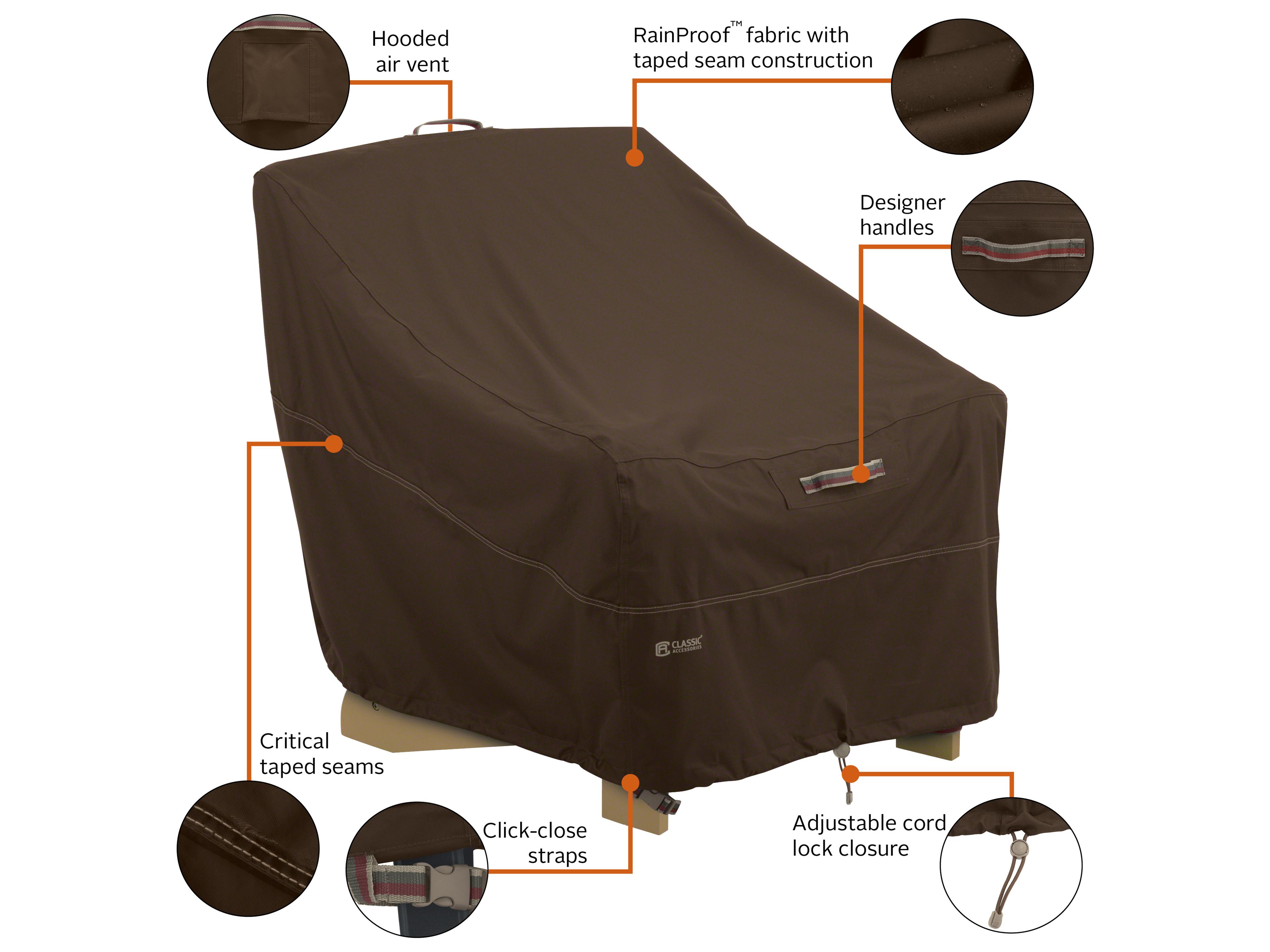 Duck Covers Madrona Dark Cocoa 34 x 36 Inch RainProof Adirondack Chair Cover