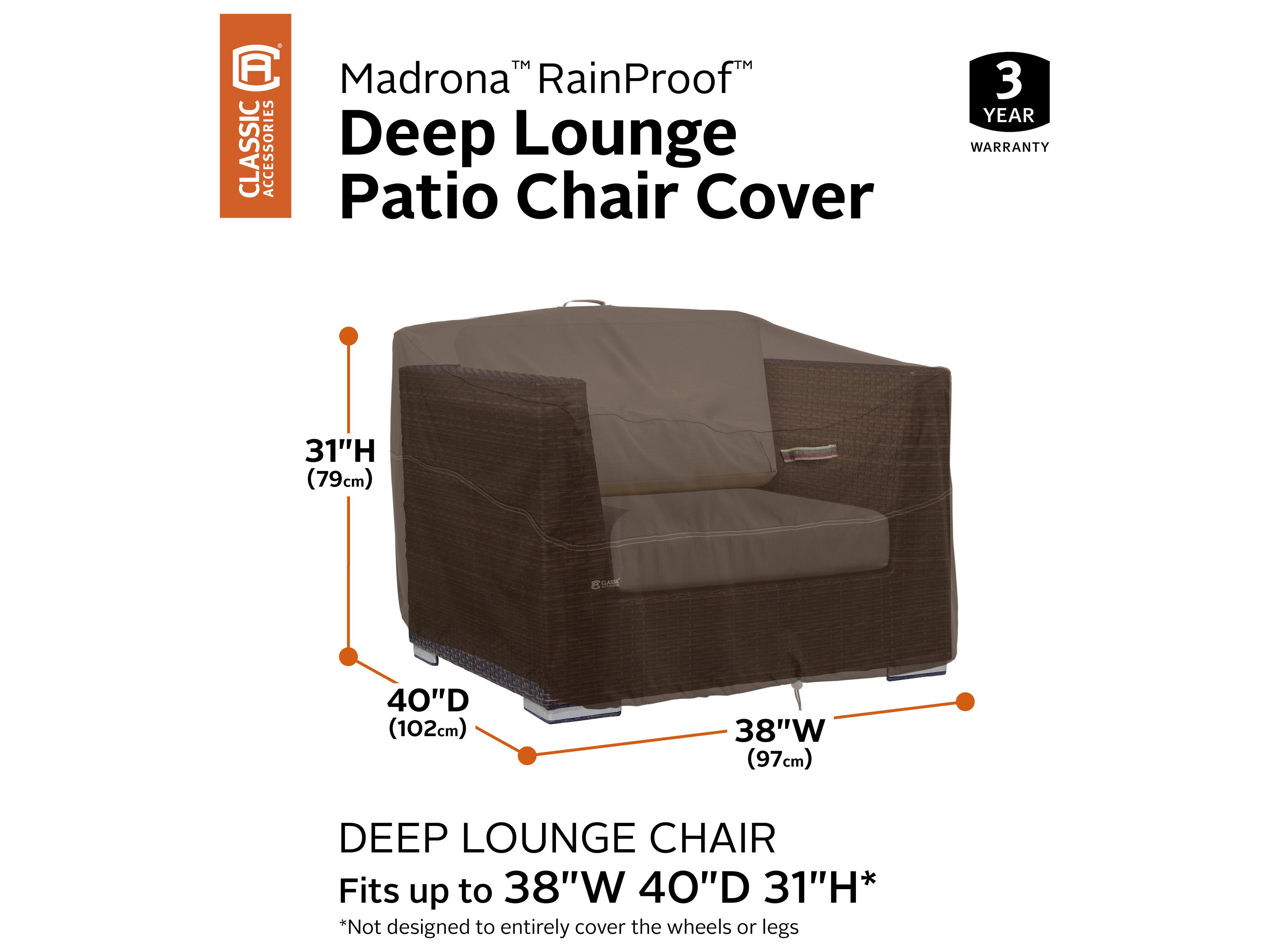Duck Covers Madrona Dark Cocoa 38 Inch Deep Lounge Cover