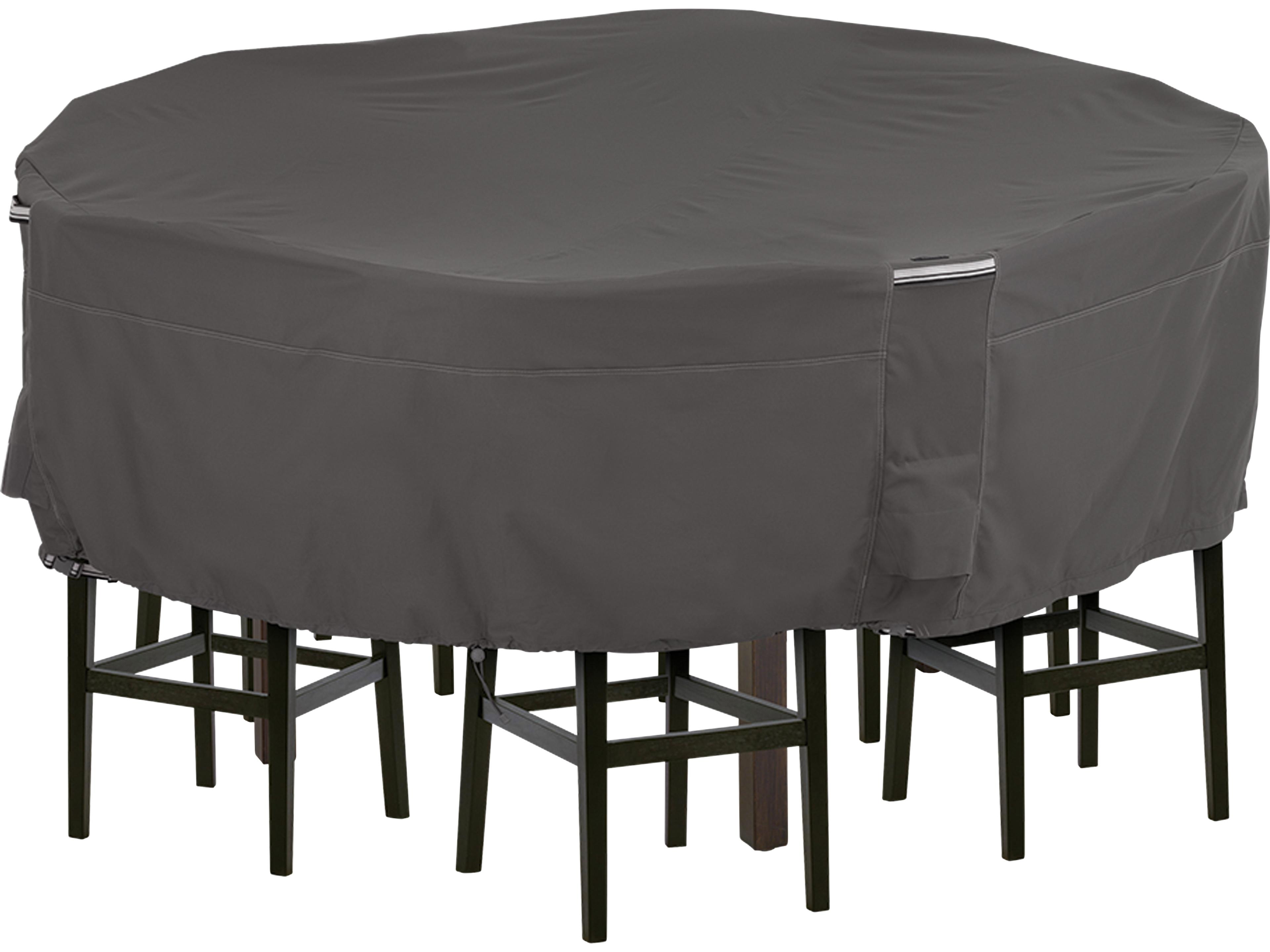 Ravenna Dark Taupe 96 Inch Round Table & Chair Set Cover